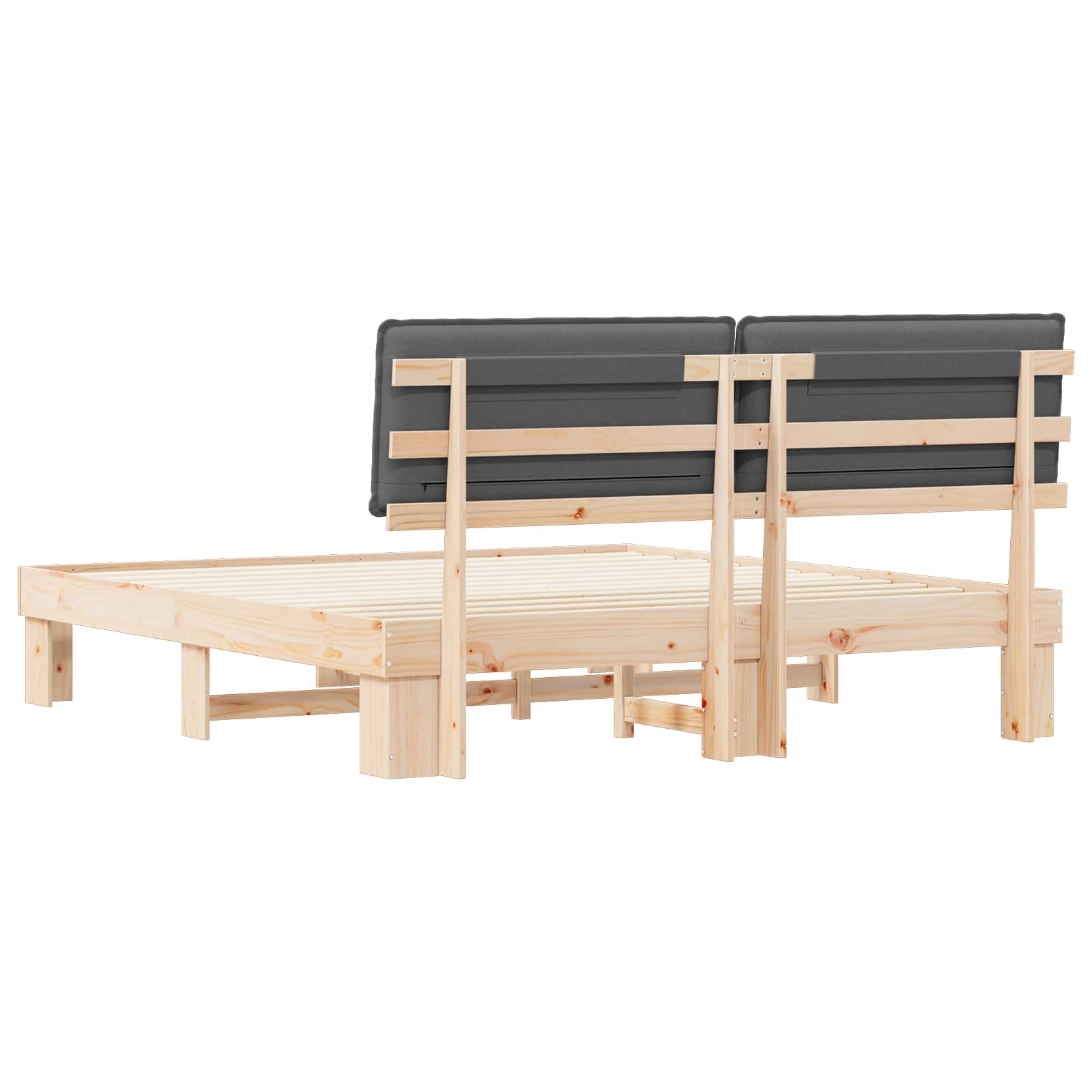 Cadre de lit avec tête de lit rembourrée Gris foncé - XIOS