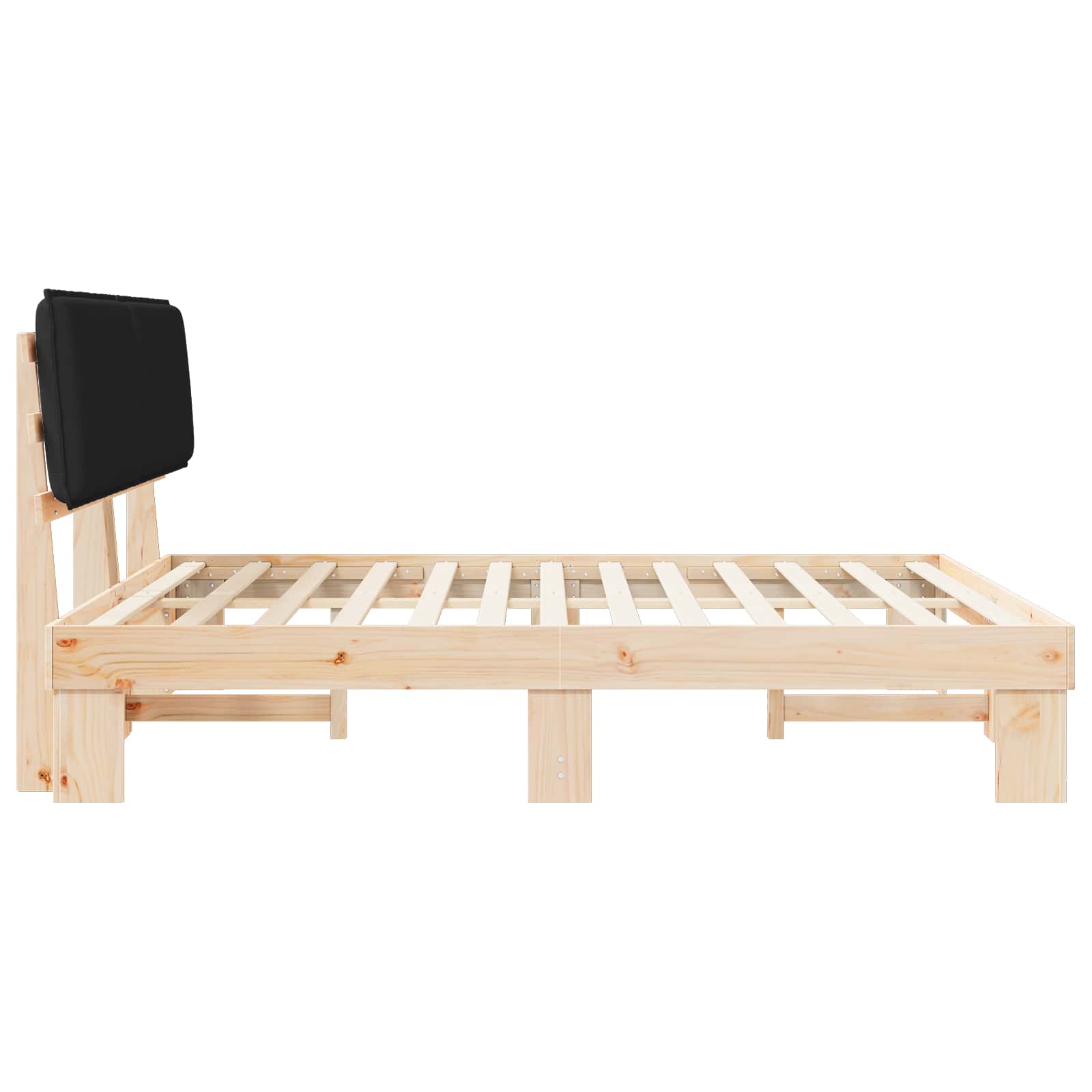 Cadre de lit avec tête de lit rembourrée Noir 200 x 200 cm - XIOS