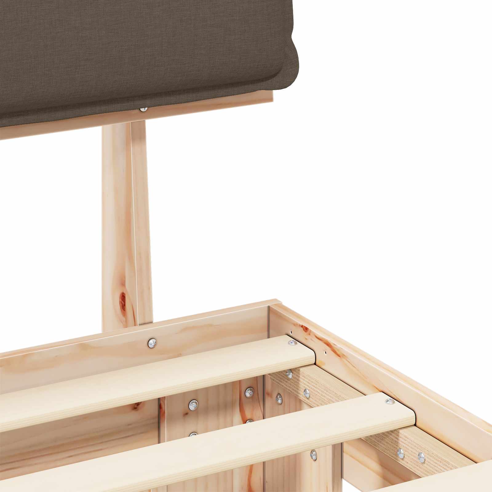 Cadre de lit avec tête de lit rembourrée Taupe 200 x 200 cm - XIOS