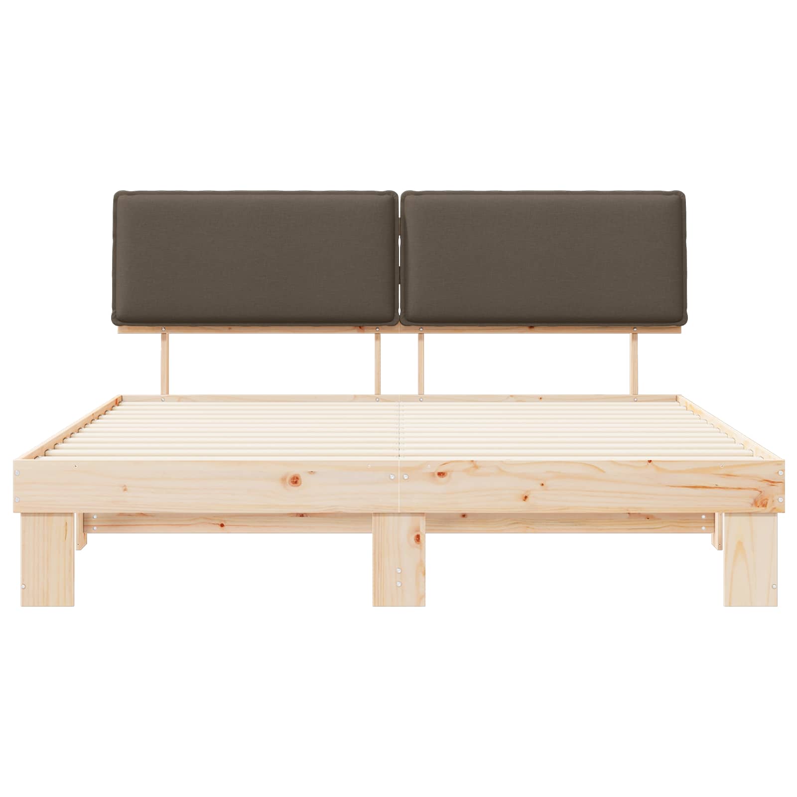 Cadre de lit avec tête de lit rembourrée Taupe 200 x 200 cm - XIOS