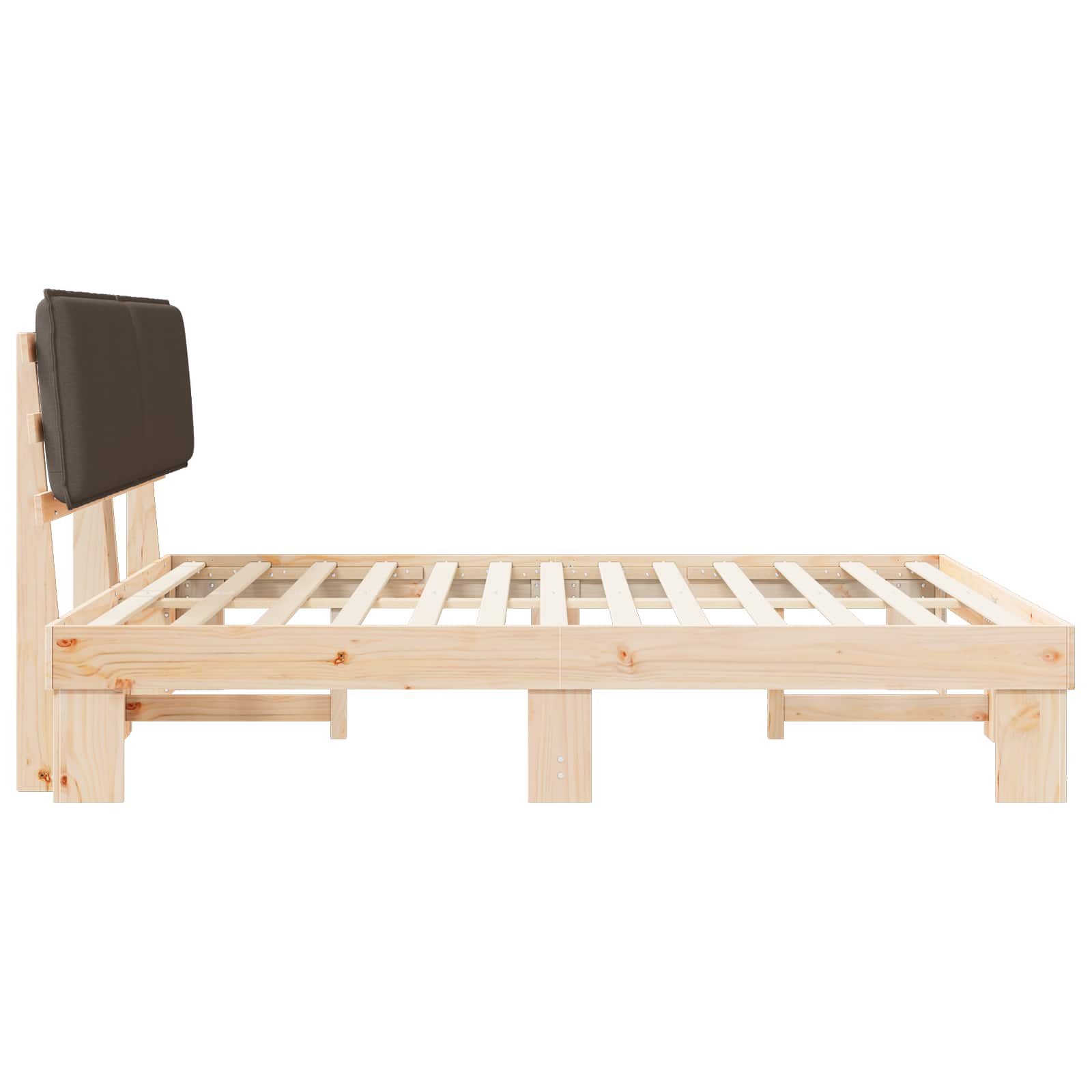 Cadre de lit avec tête de lit rembourrée Taupe 200 x 200 cm - XIOS