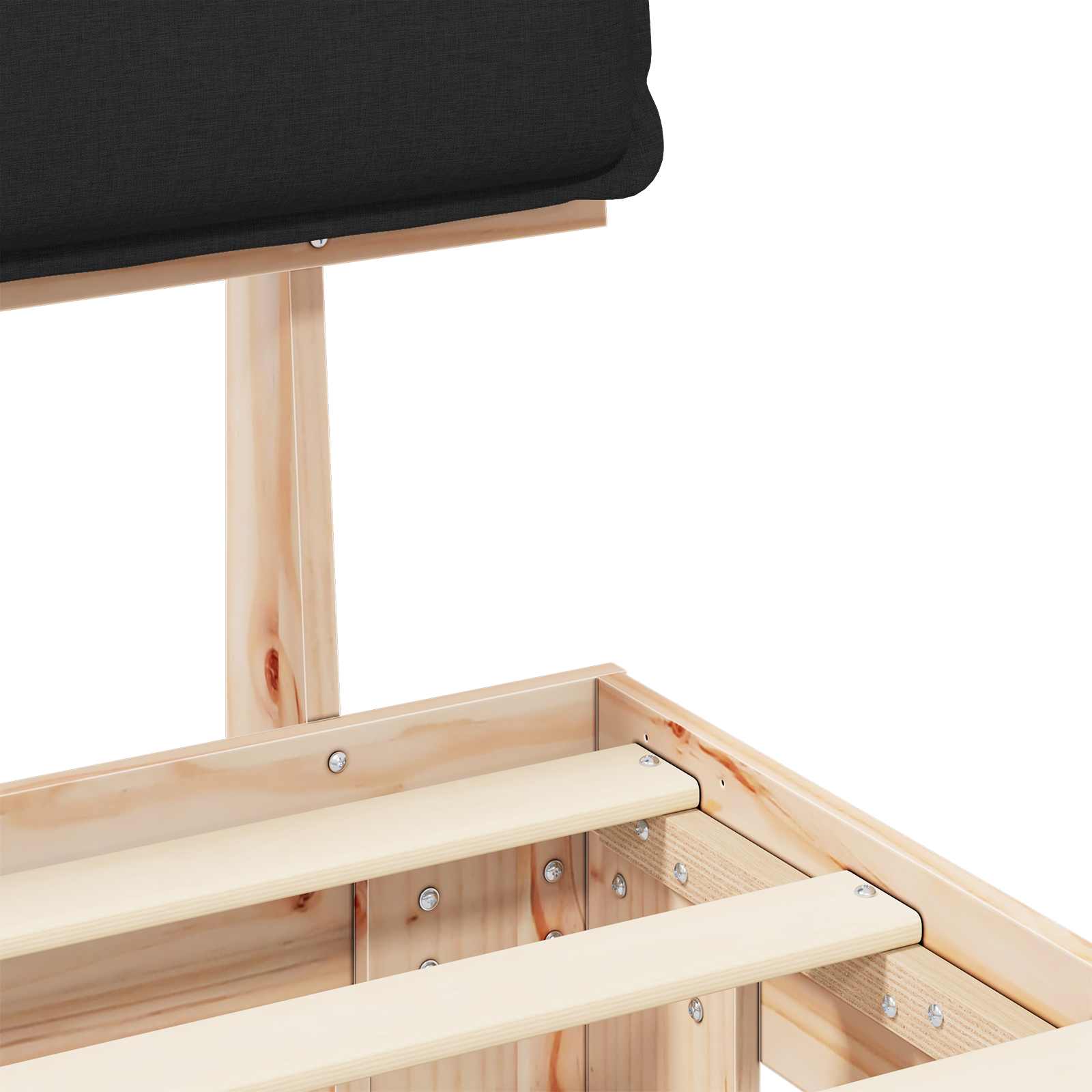 Cadre de lit avec tête de lit rembourrée Noir 180 x 200 cm - XIOS