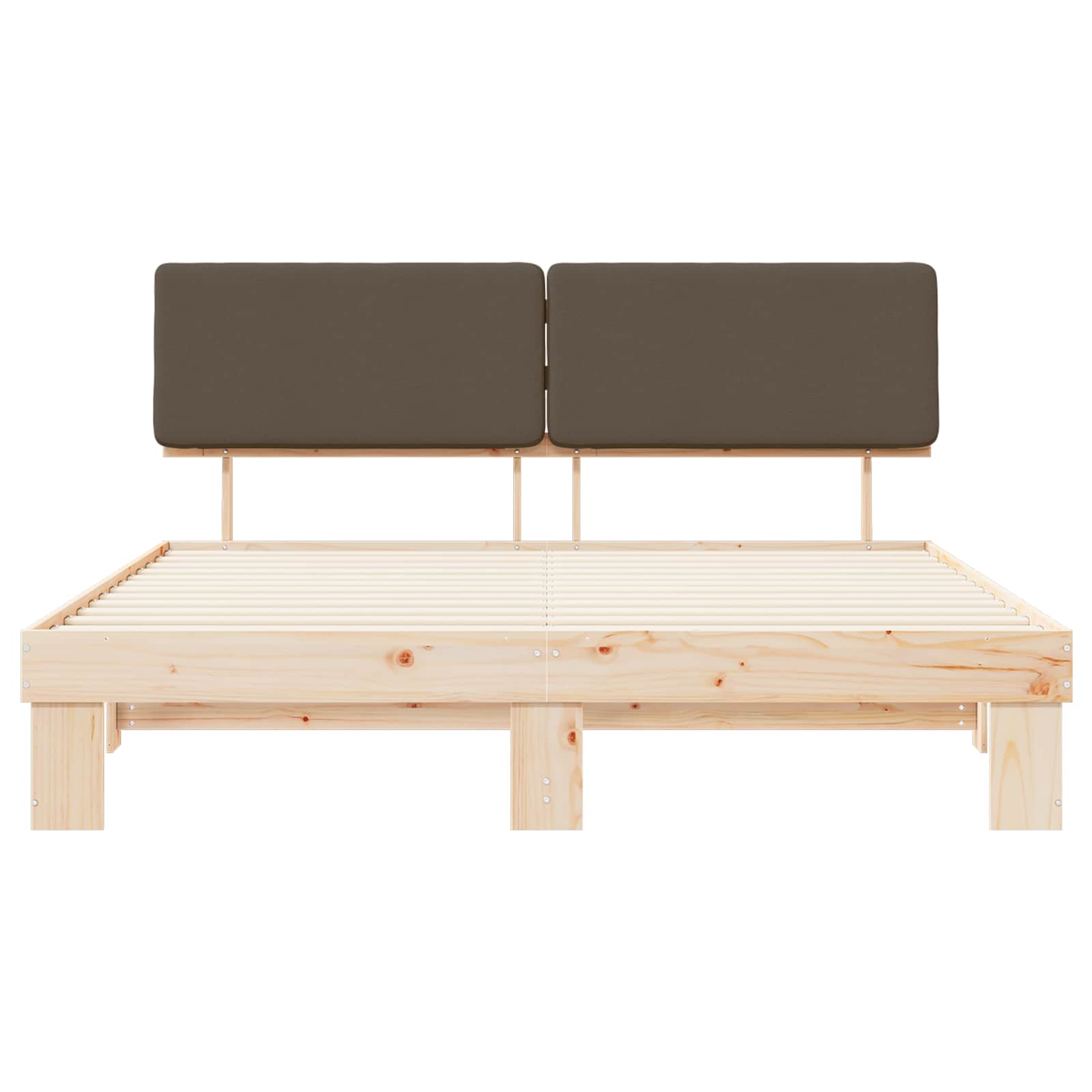 Cadre de lit avec tête de lit rembourrée Taupe 200 x 200 cm - XIOS