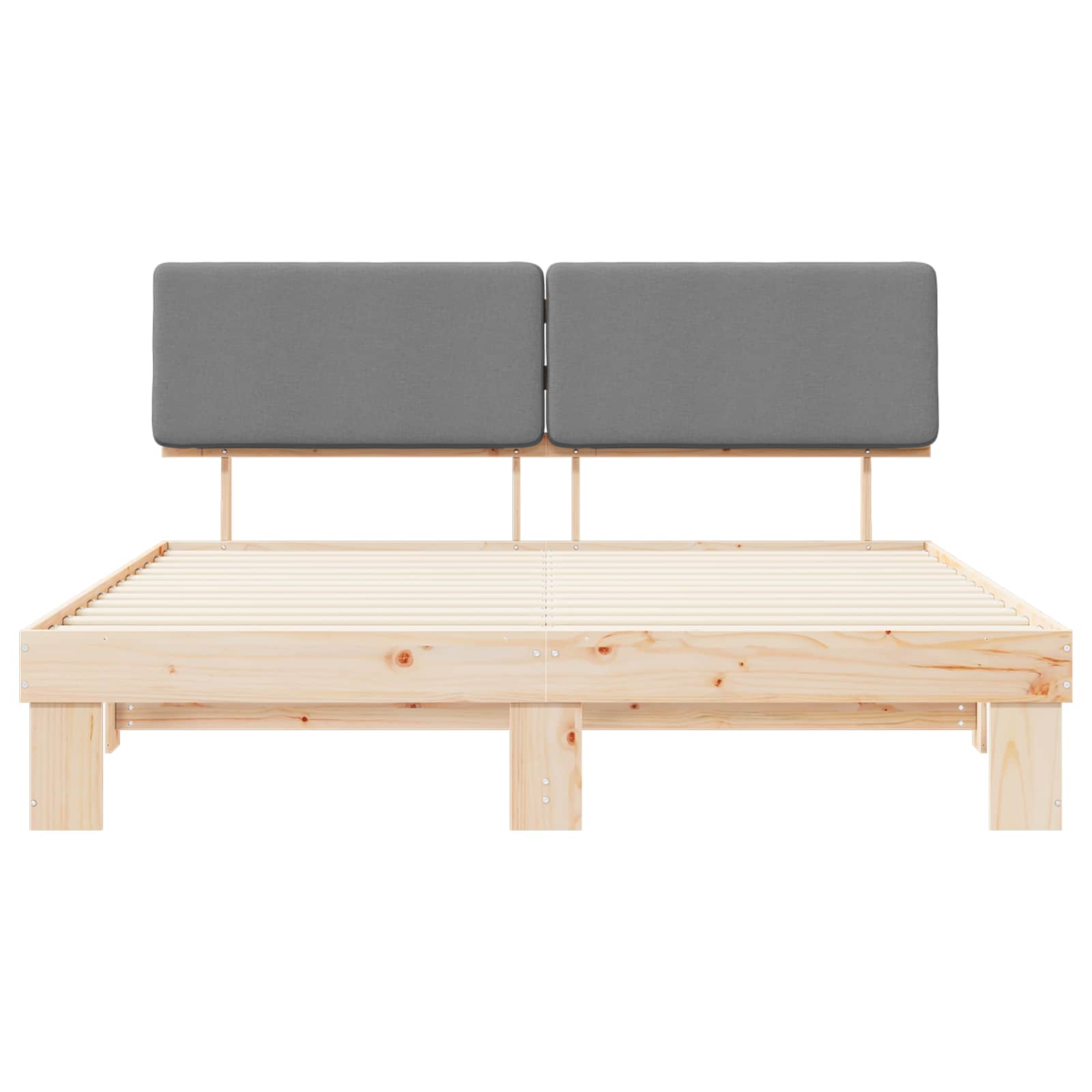 Cadre de lit avec tête de lit rembourrée Gris clair - XIOS