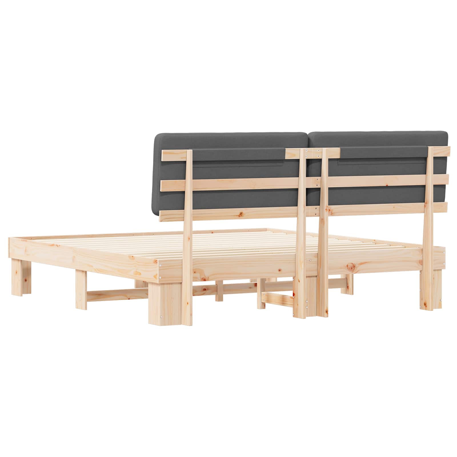 Cadre de lit avec tête de lit rembourrée Gris foncé - XIOS