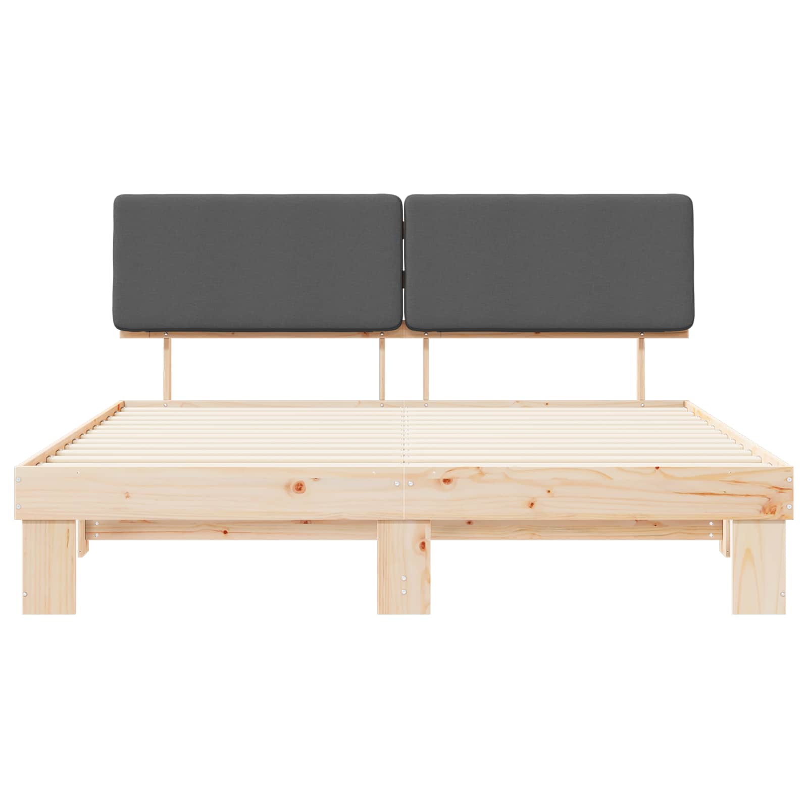 Cadre de lit avec tête de lit rembourrée Gris foncé - XIOS