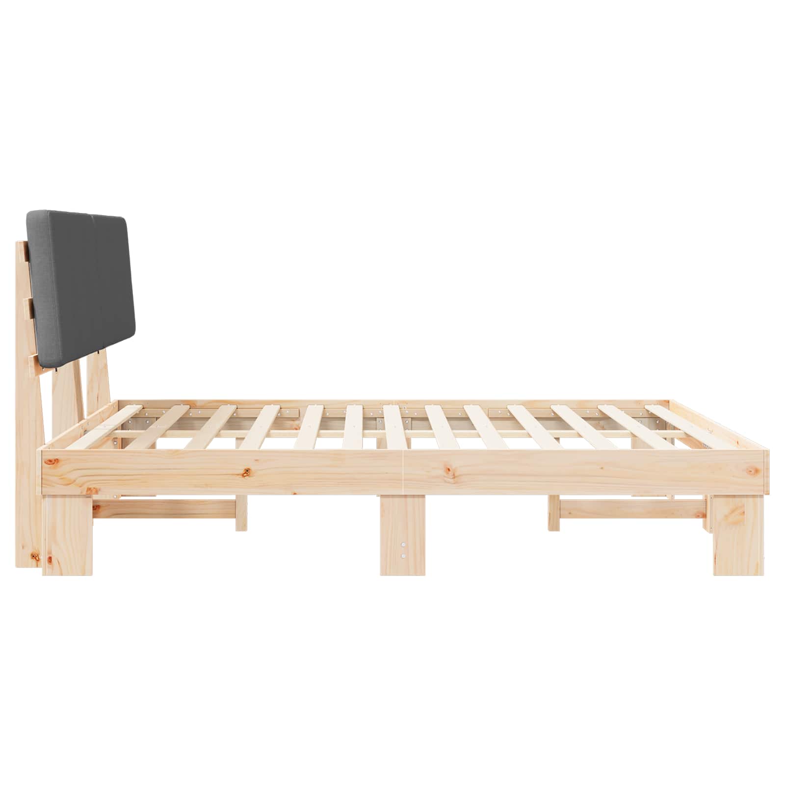 Cadre de lit avec tête de lit rembourrée Gris foncé - XIOS