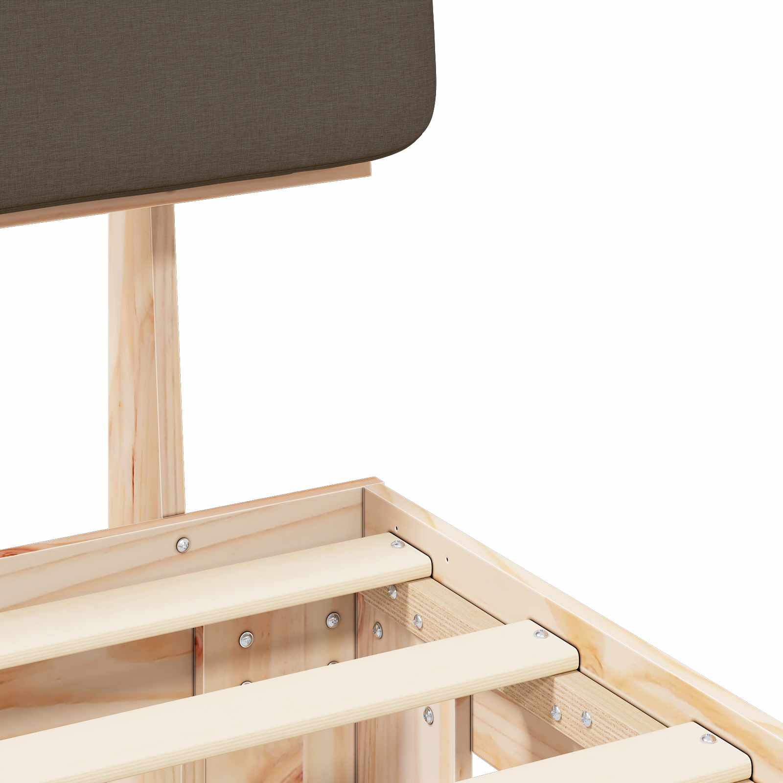 Cadre de lit avec tête de lit rembourrée Taupe 180 x 200 cm - XIOS