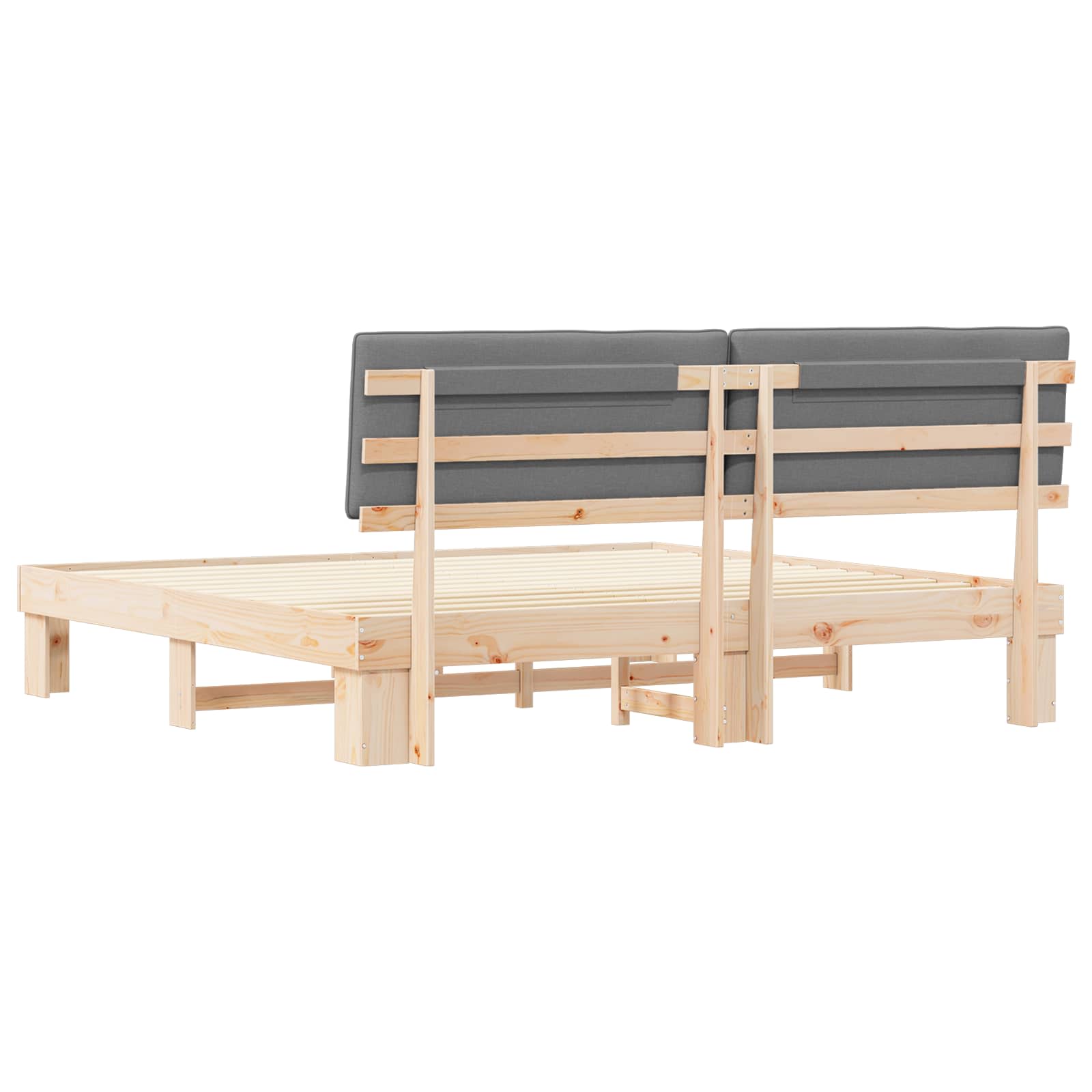 Cadre de lit avec tête de lit rembourrée Gris clair - XIOS