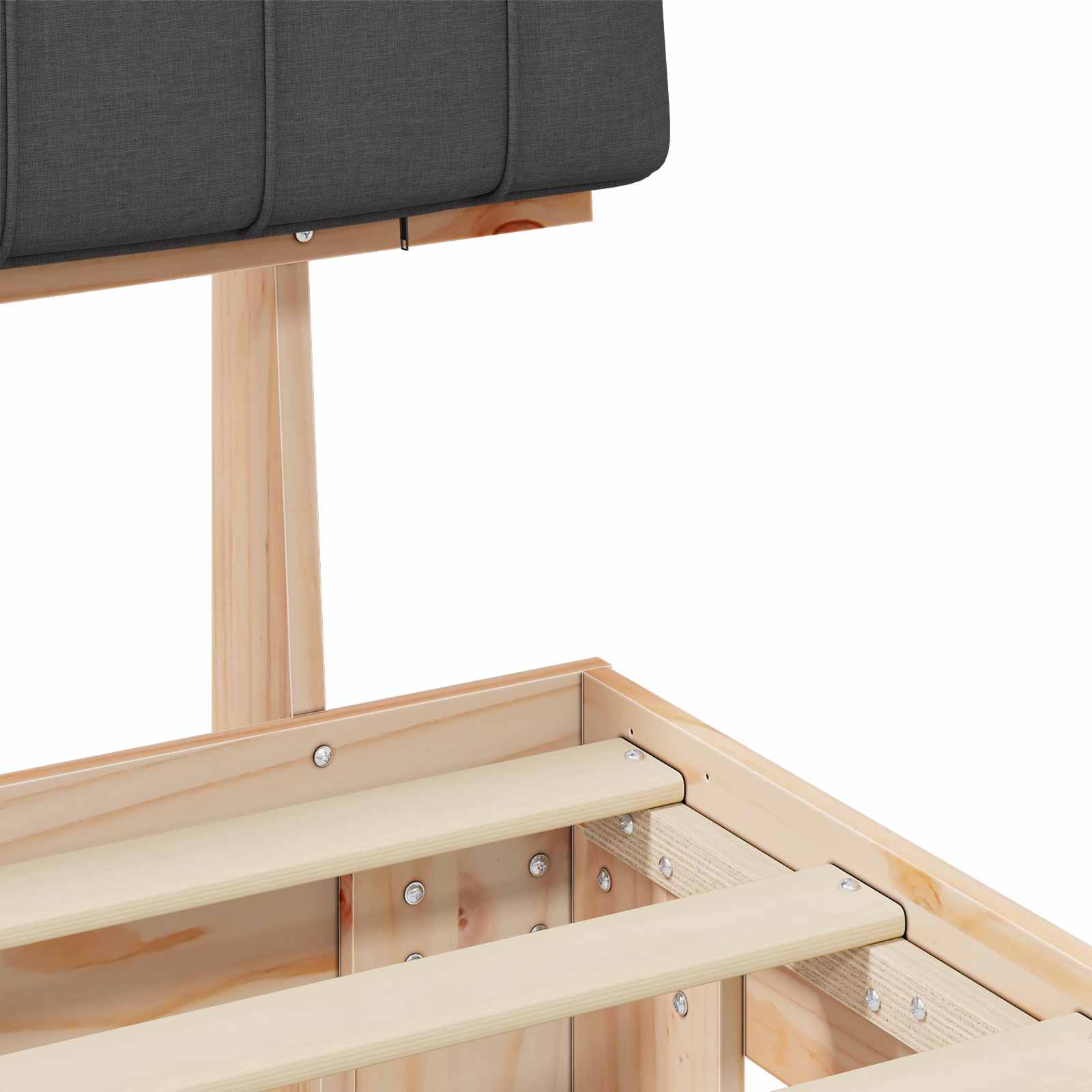 Cadre de lit avec tête de lit rembourrée Gris foncé - XIOS