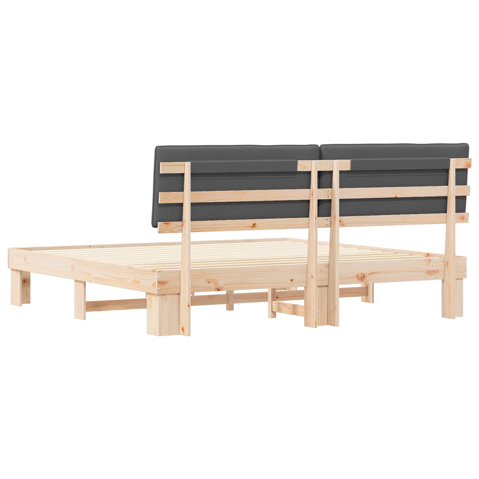 Cadre de lit avec tête de lit rembourrée Gris foncé - XIOS