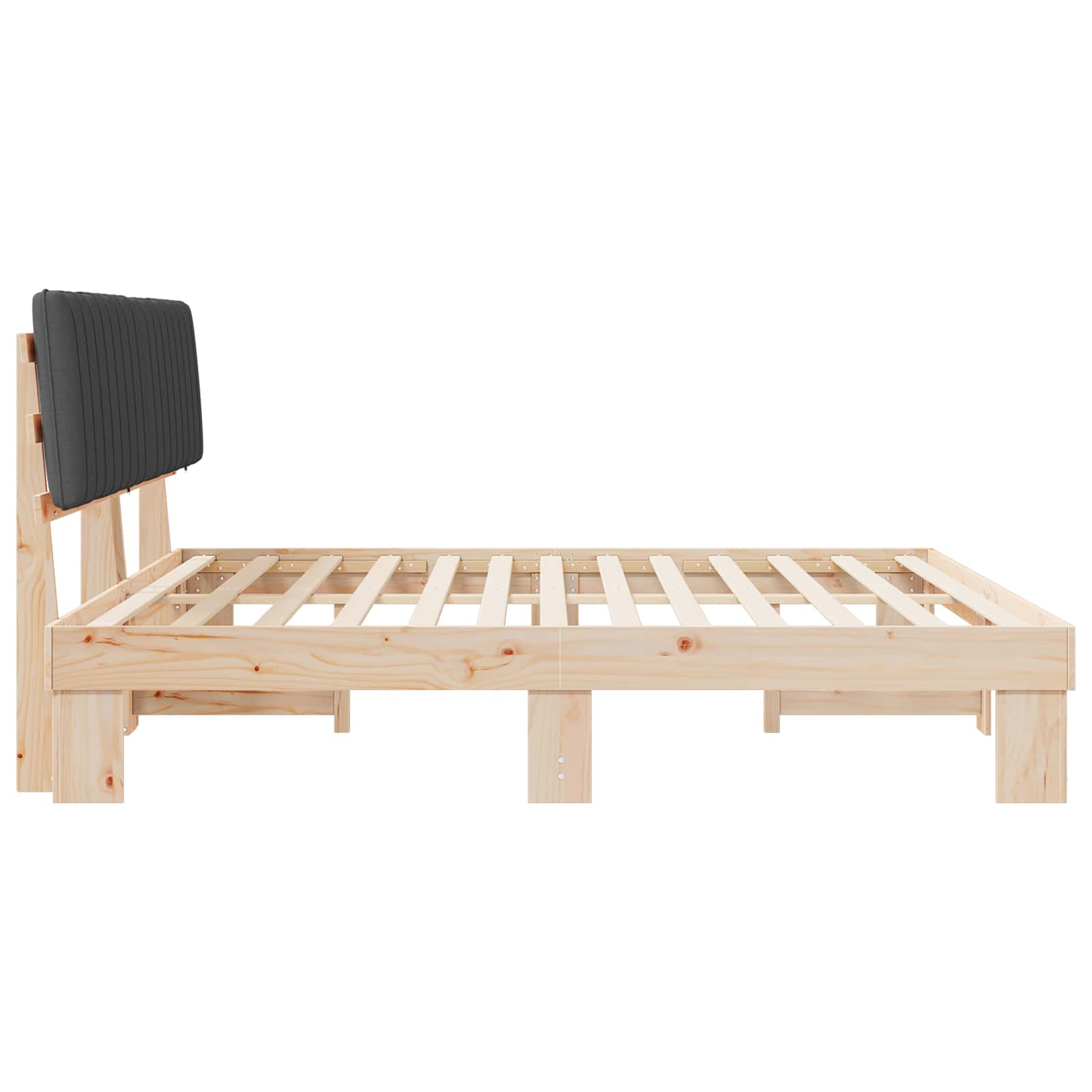 Cadre de lit avec tête de lit rembourrée Gris foncé - XIOS