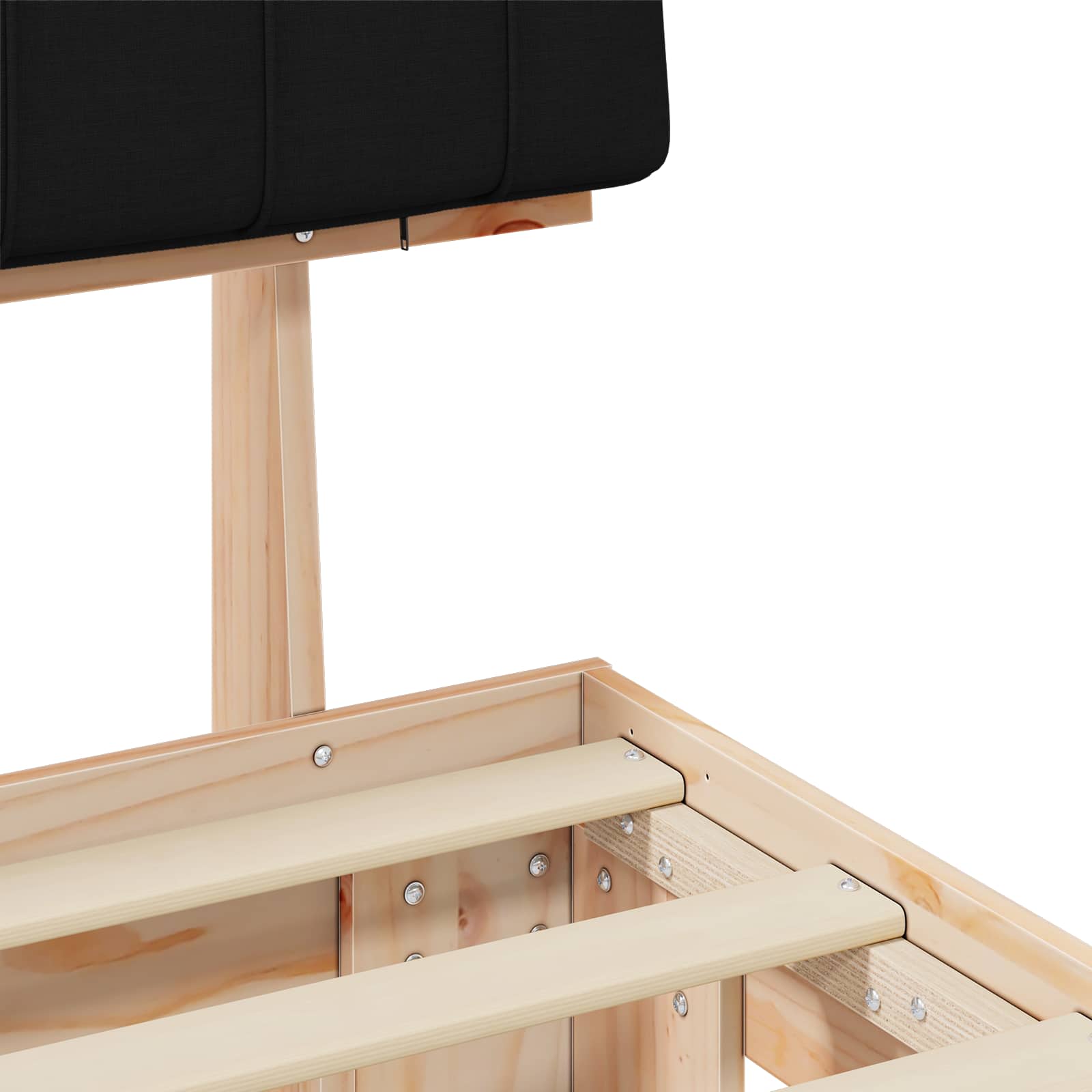 Cadre de lit avec tête de lit rembourrée Noir 200 x 200 cm - XIOS