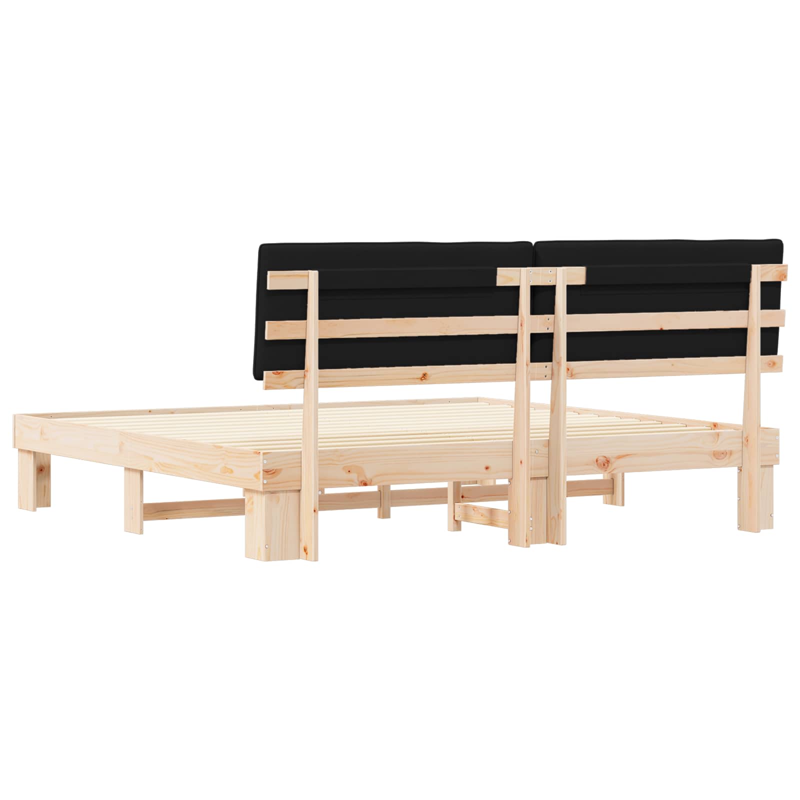 Cadre de lit avec tête de lit rembourrée Noir 200 x 200 cm - XIOS