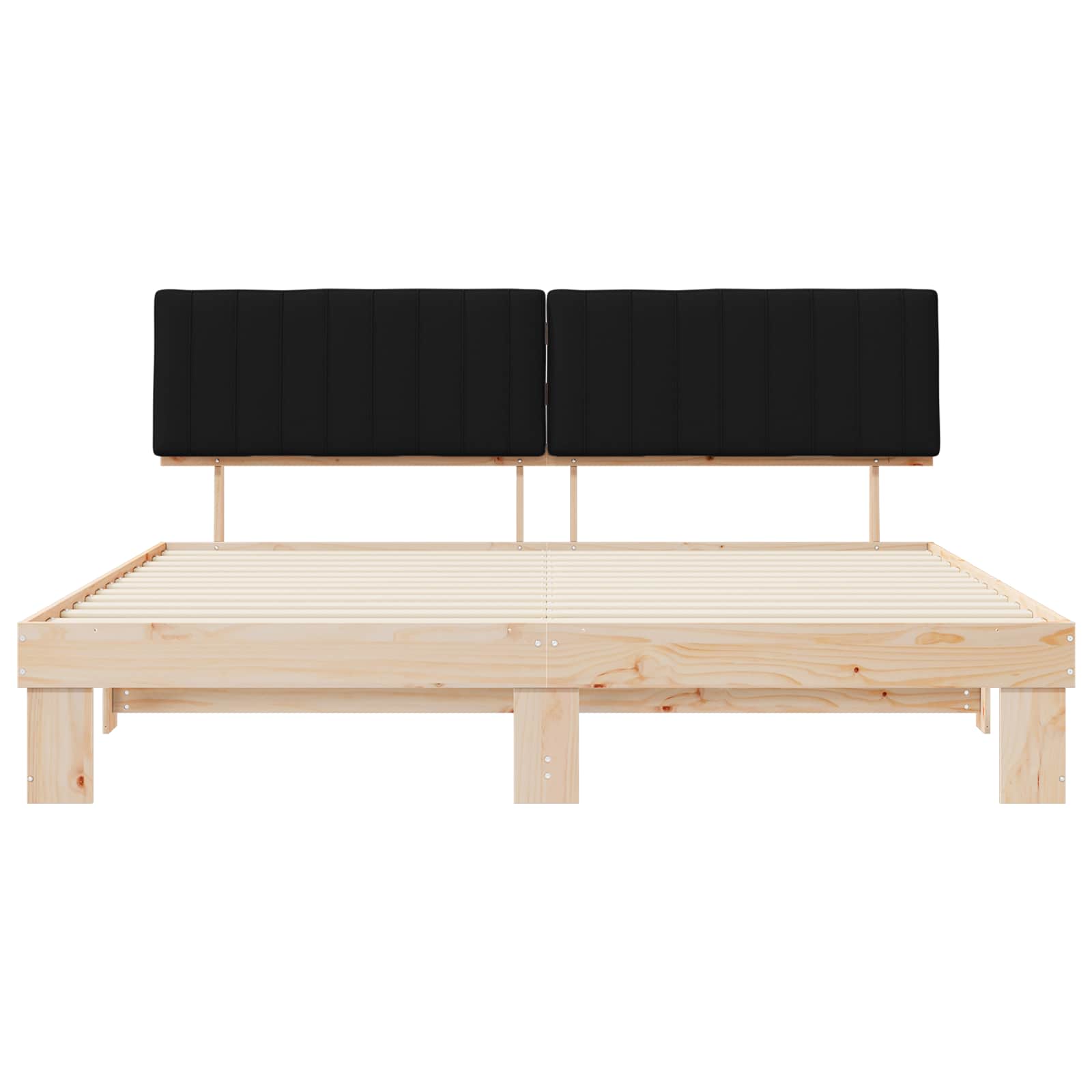 Cadre de lit avec tête de lit rembourrée Noir 200 x 200 cm - XIOS