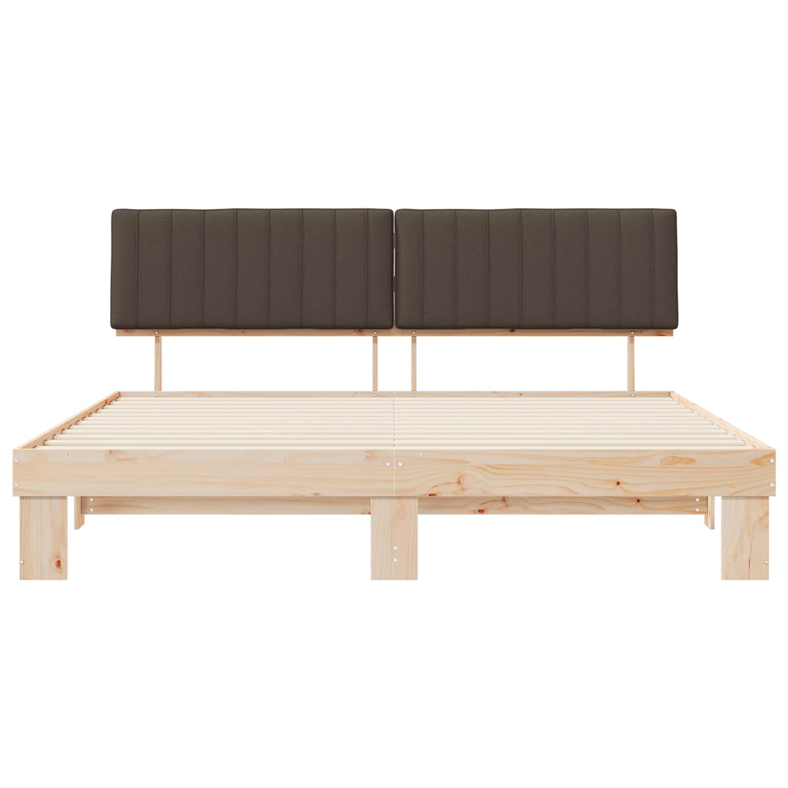 Cadre de lit avec tête de lit rembourrée Taupe 200 x 200 cm - XIOS