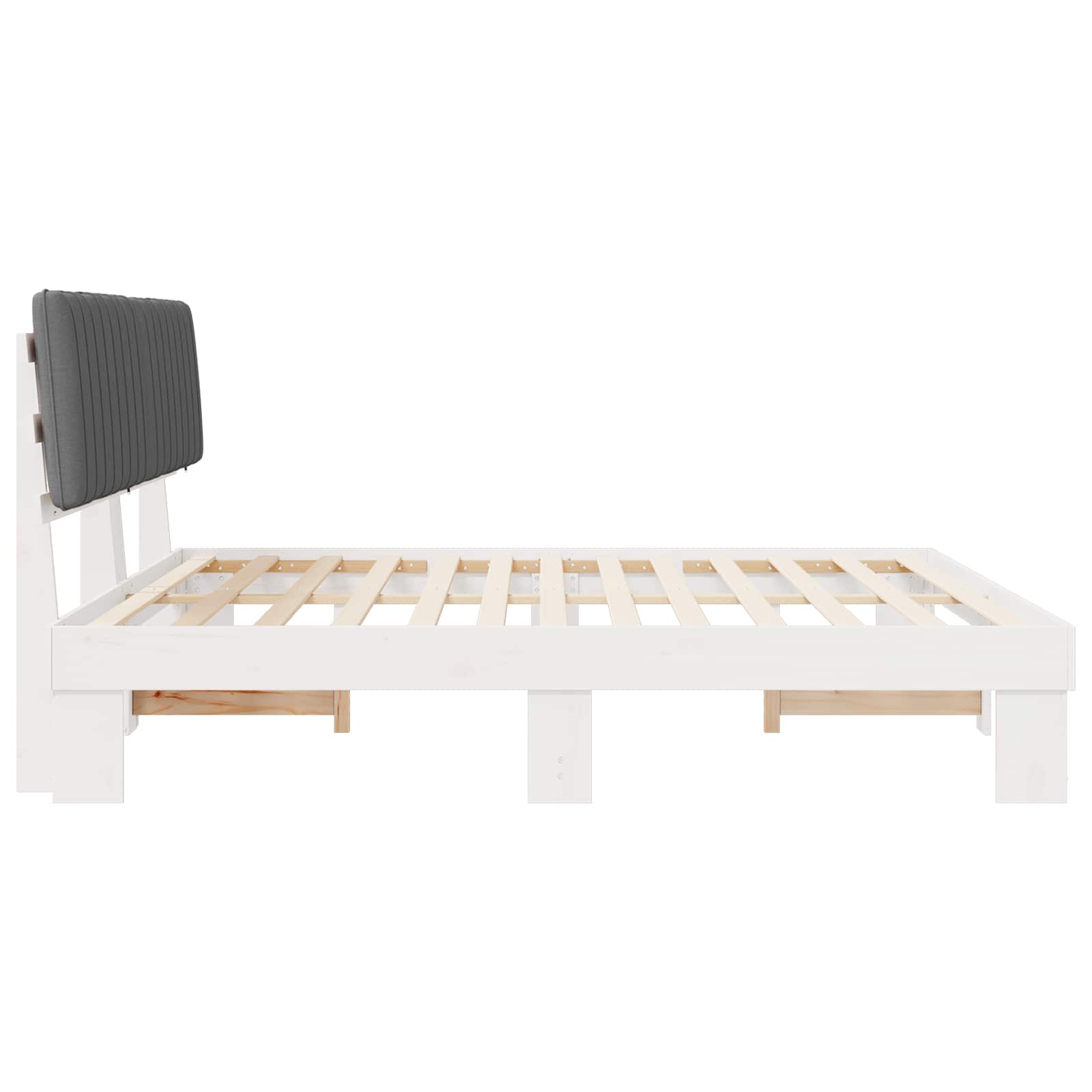 Cadre de lit avec tête de lit rembourrée Gris clair - XIOS