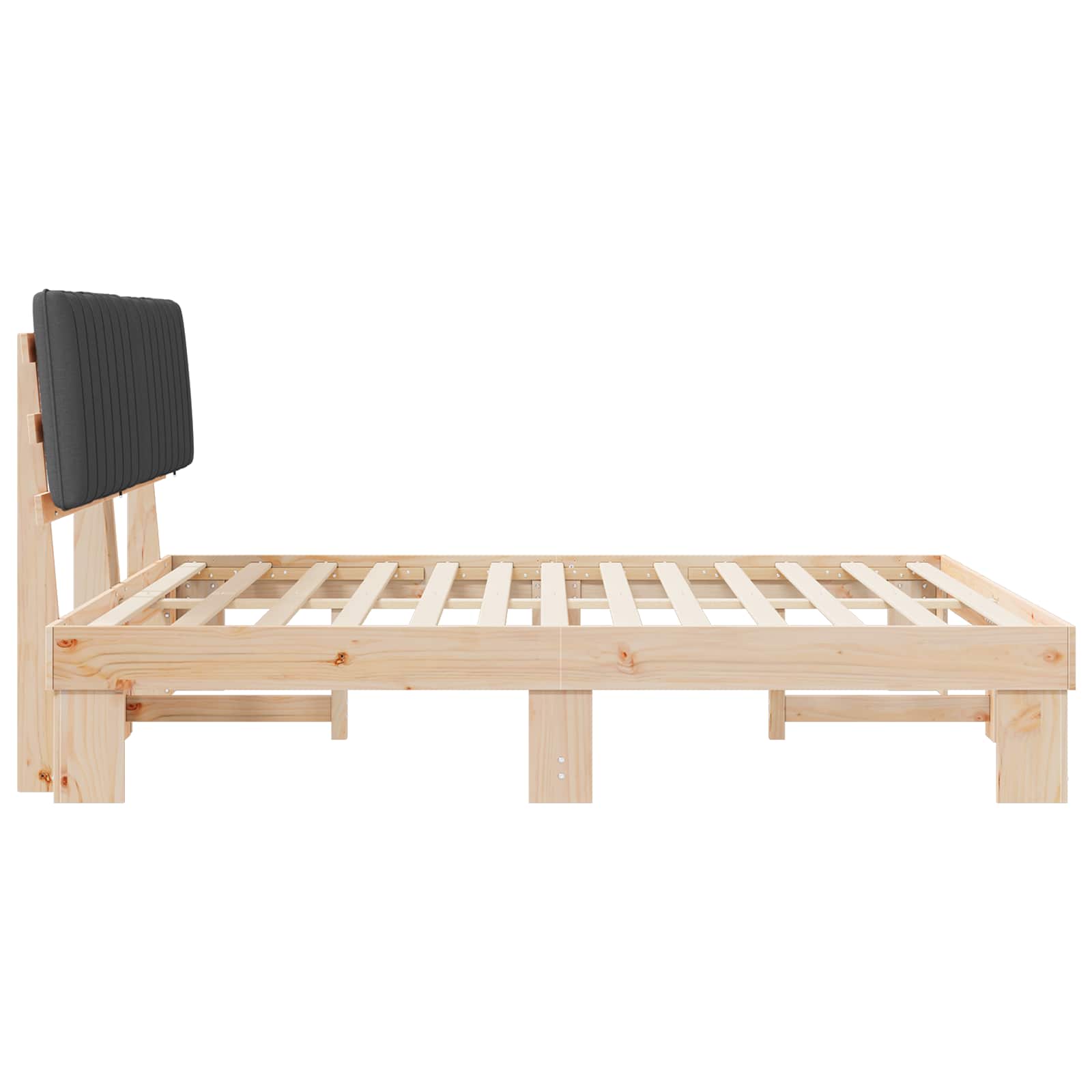 Cadre de lit avec tête de lit rembourrée Gris foncé - XIOS