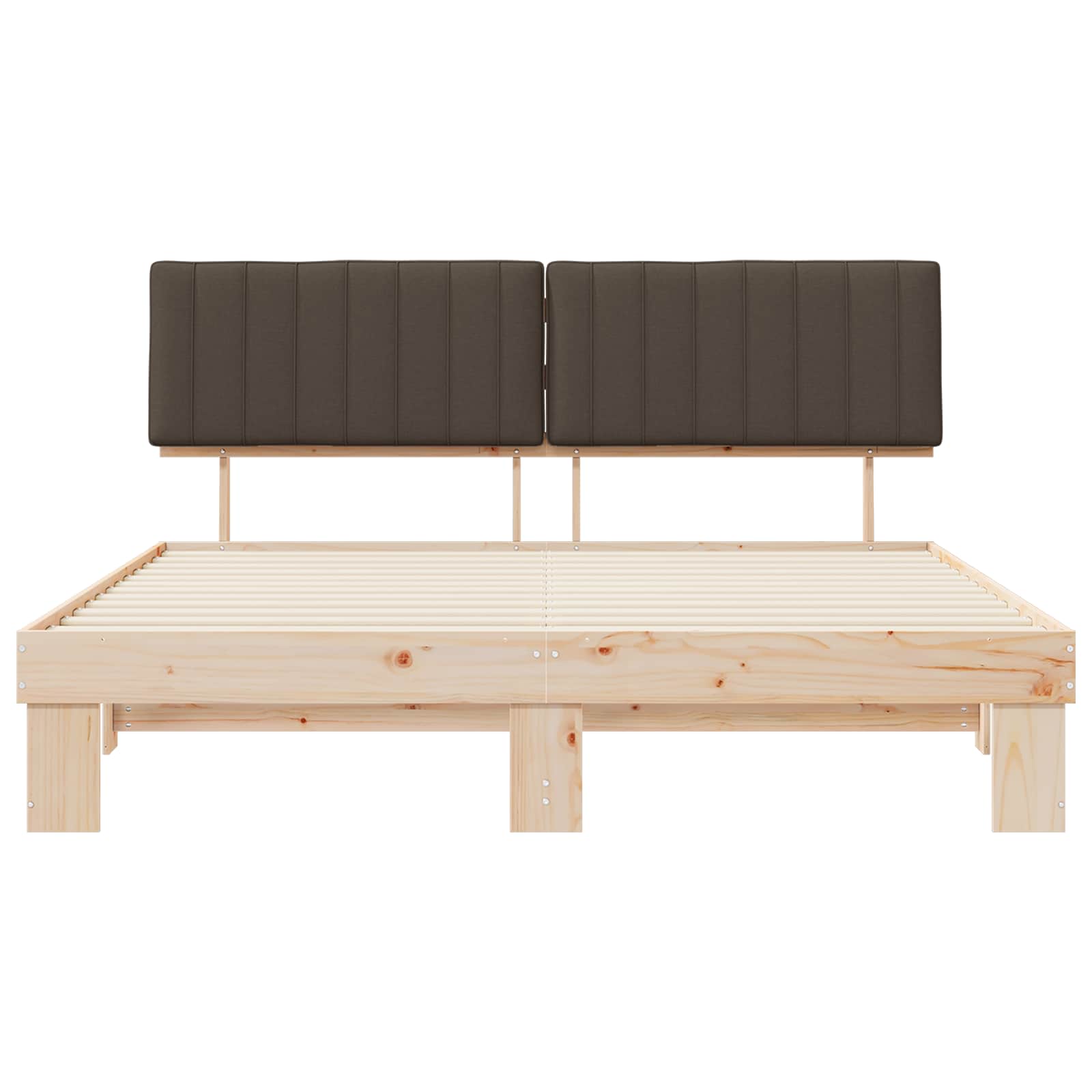 Cadre de lit avec tête de lit rembourrée Taupe 180 x 200 cm - XIOS