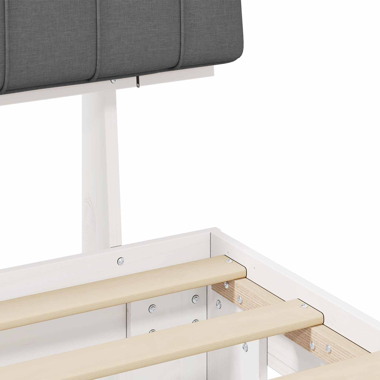 Cadre de lit avec tête de lit rembourrée Gris clair - XIOS