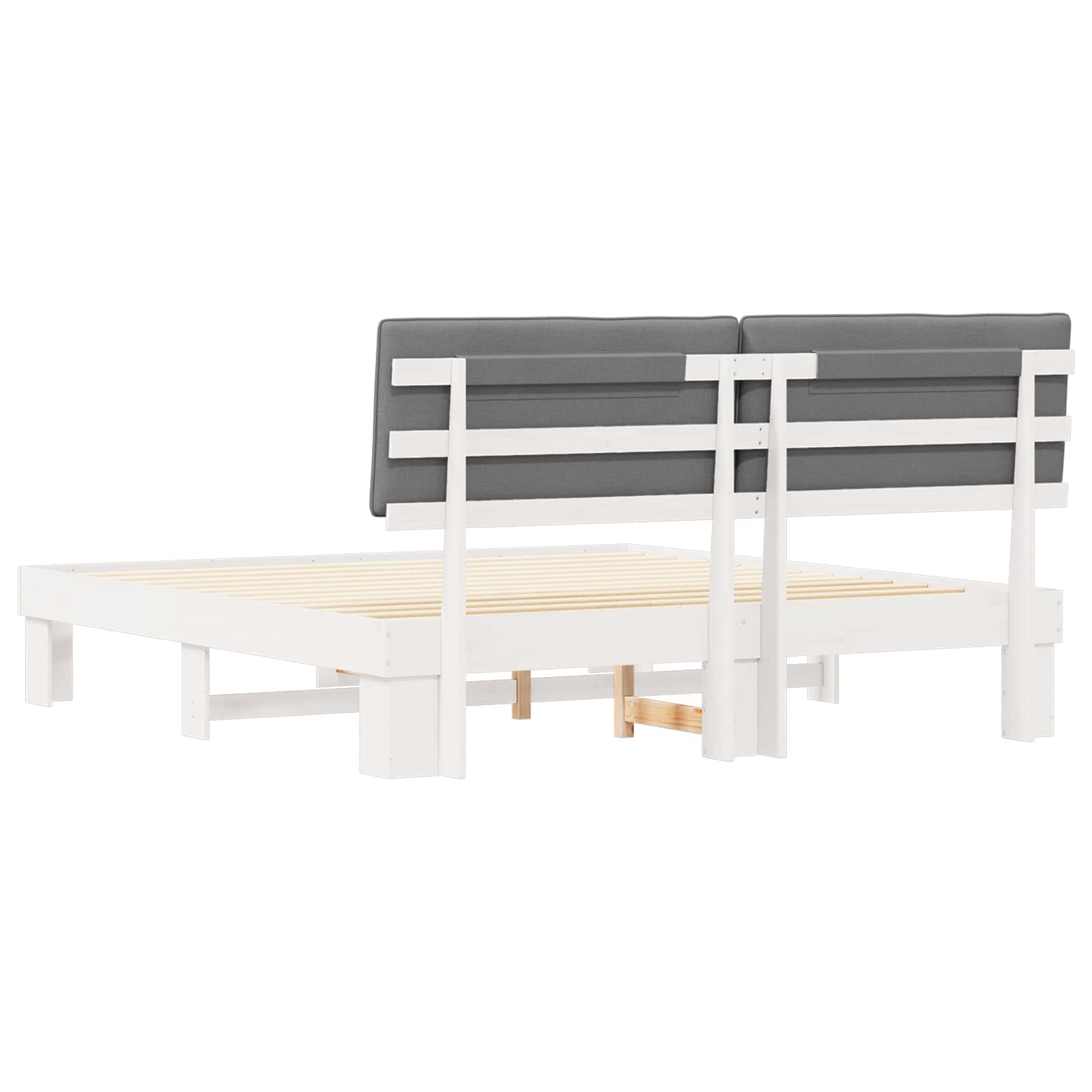 Cadre de lit avec tête de lit rembourrée Gris clair - XIOS