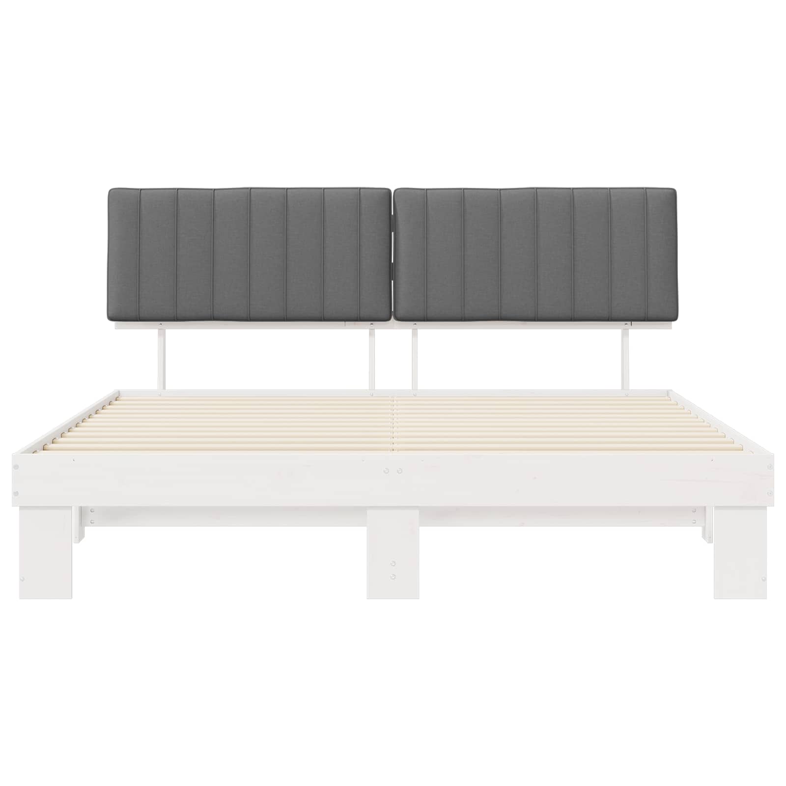 Cadre de lit avec tête de lit rembourrée Gris clair Pin massif - XIOS