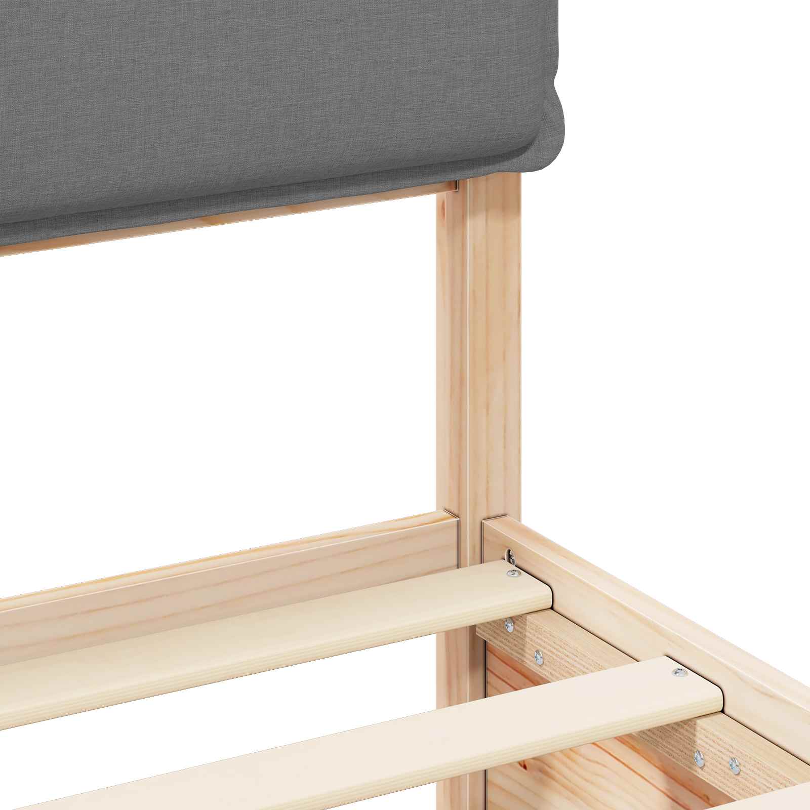 Cadre de lit avec tête de lit rembourrée Gris clair - XIOS