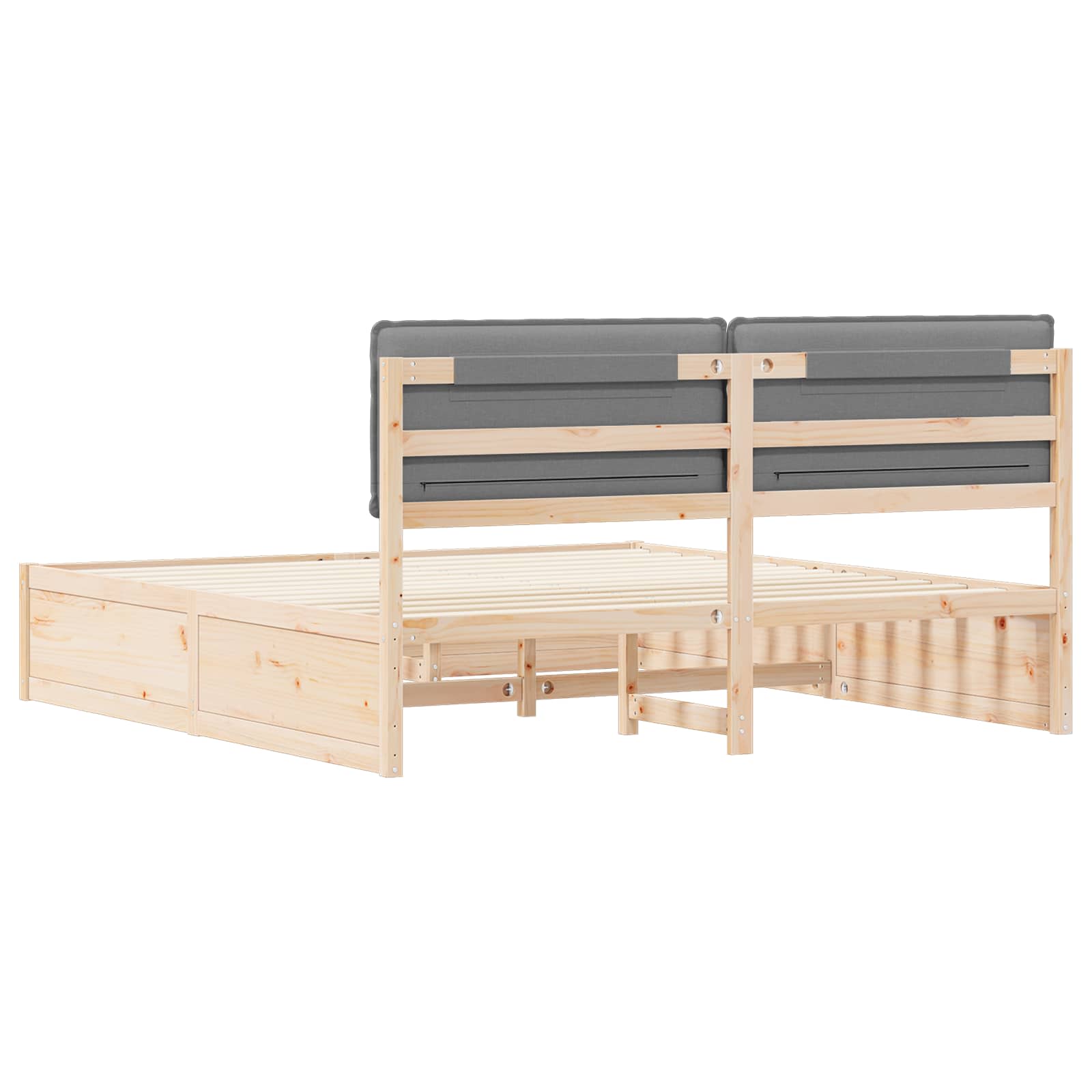 Cadre de lit avec tête de lit rembourrée Gris clair - XIOS