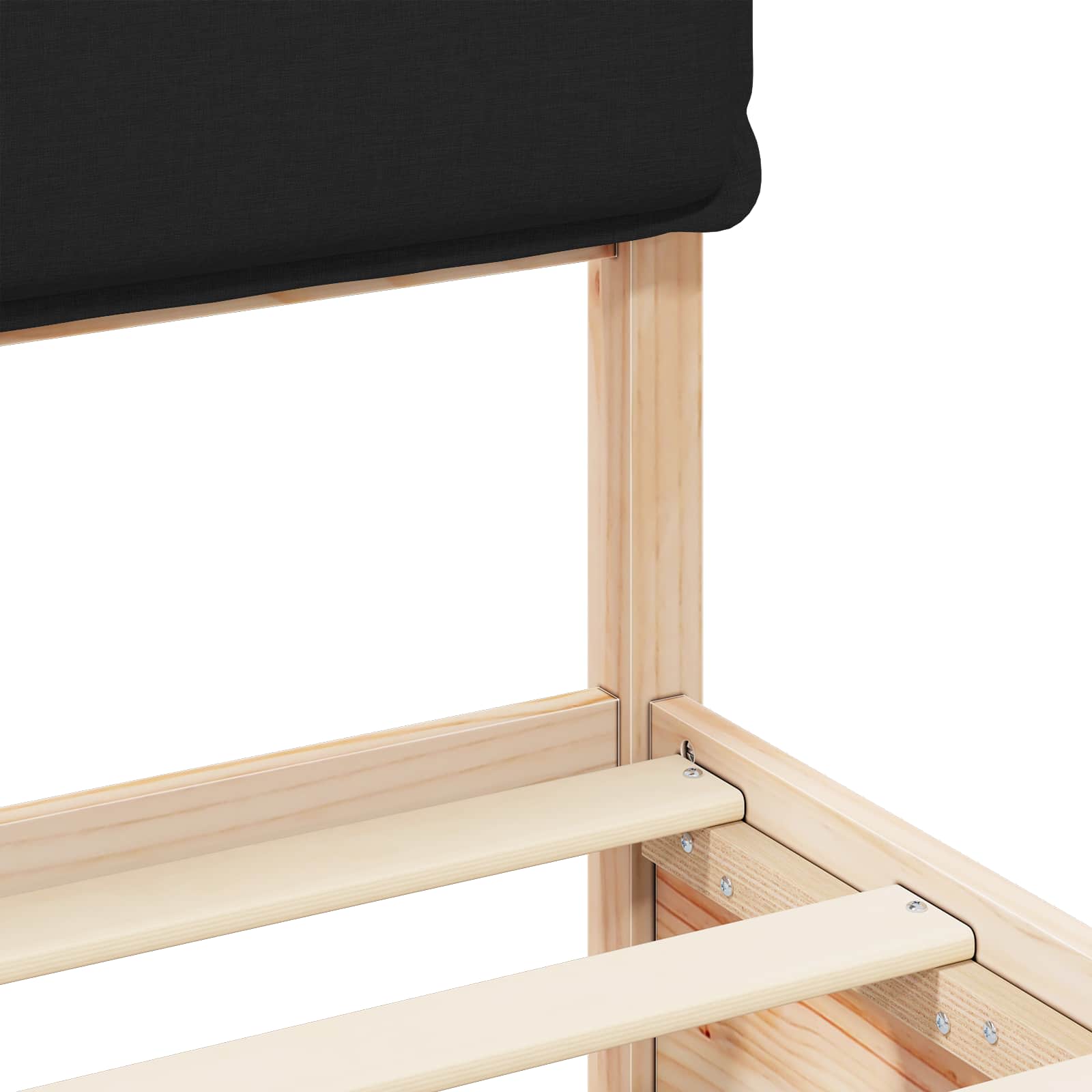 Cadre de lit avec tête de lit rembourrée Noir 200 x 200 cm - XIOS