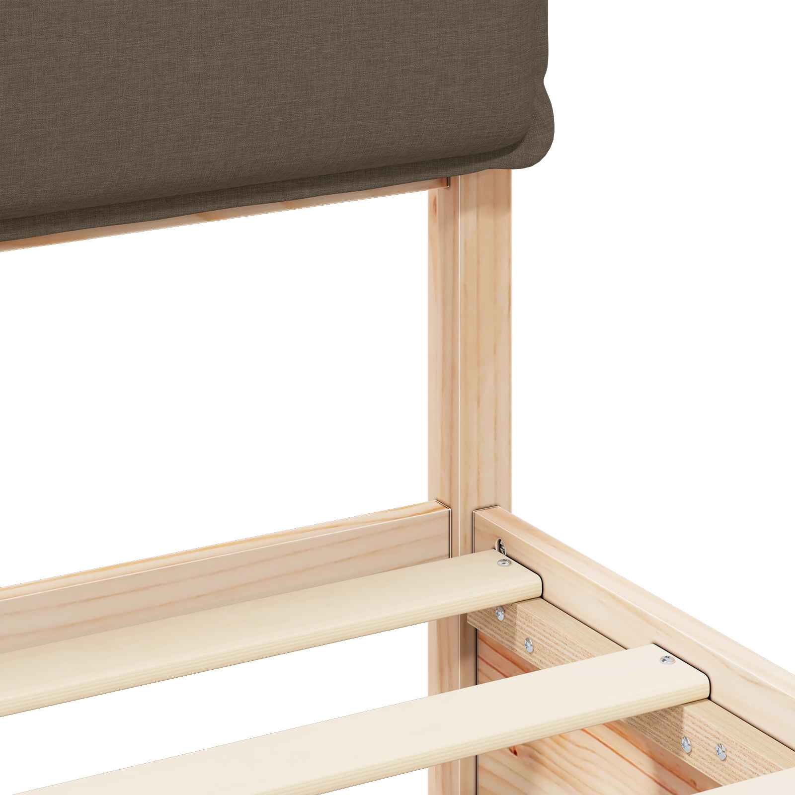 Cadre de lit avec tête de lit rembourrée Taupe 200 x 200 cm - XIOS