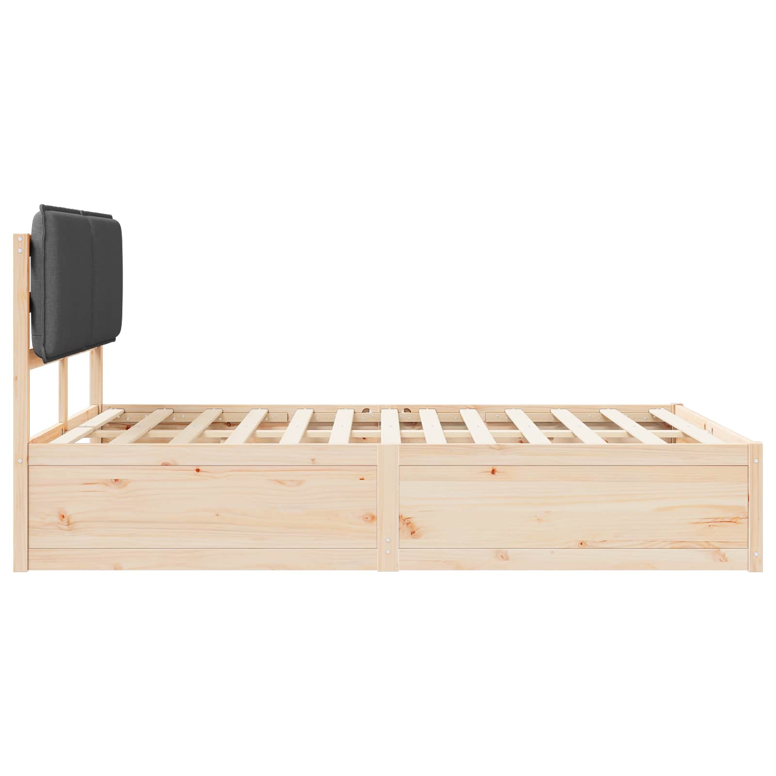 Cadre de lit avec tête de lit rembourrée Gris foncé - XIOS