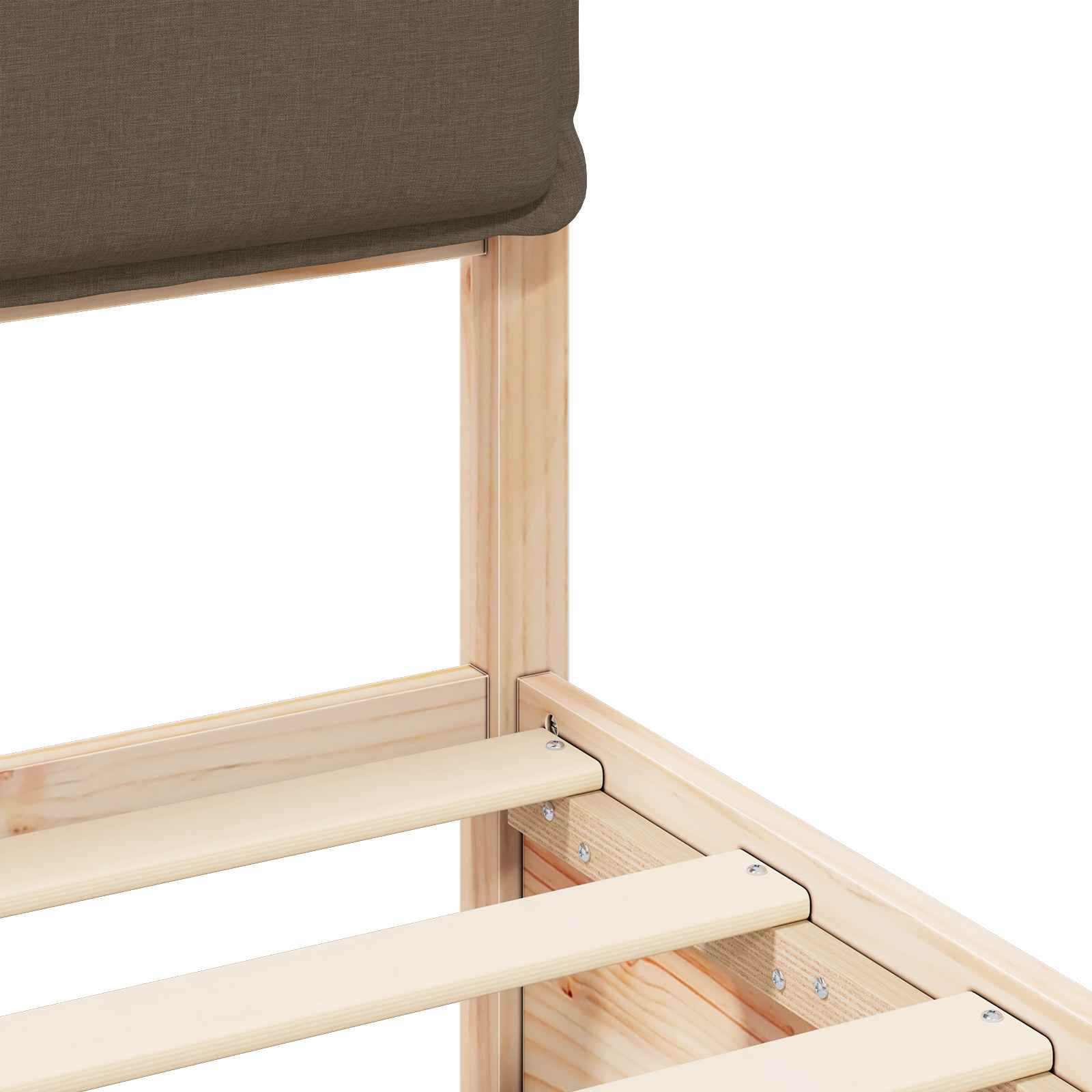 Cadre de lit avec tête de lit rembourrée Taupe 140 x 190 cm - XIOS