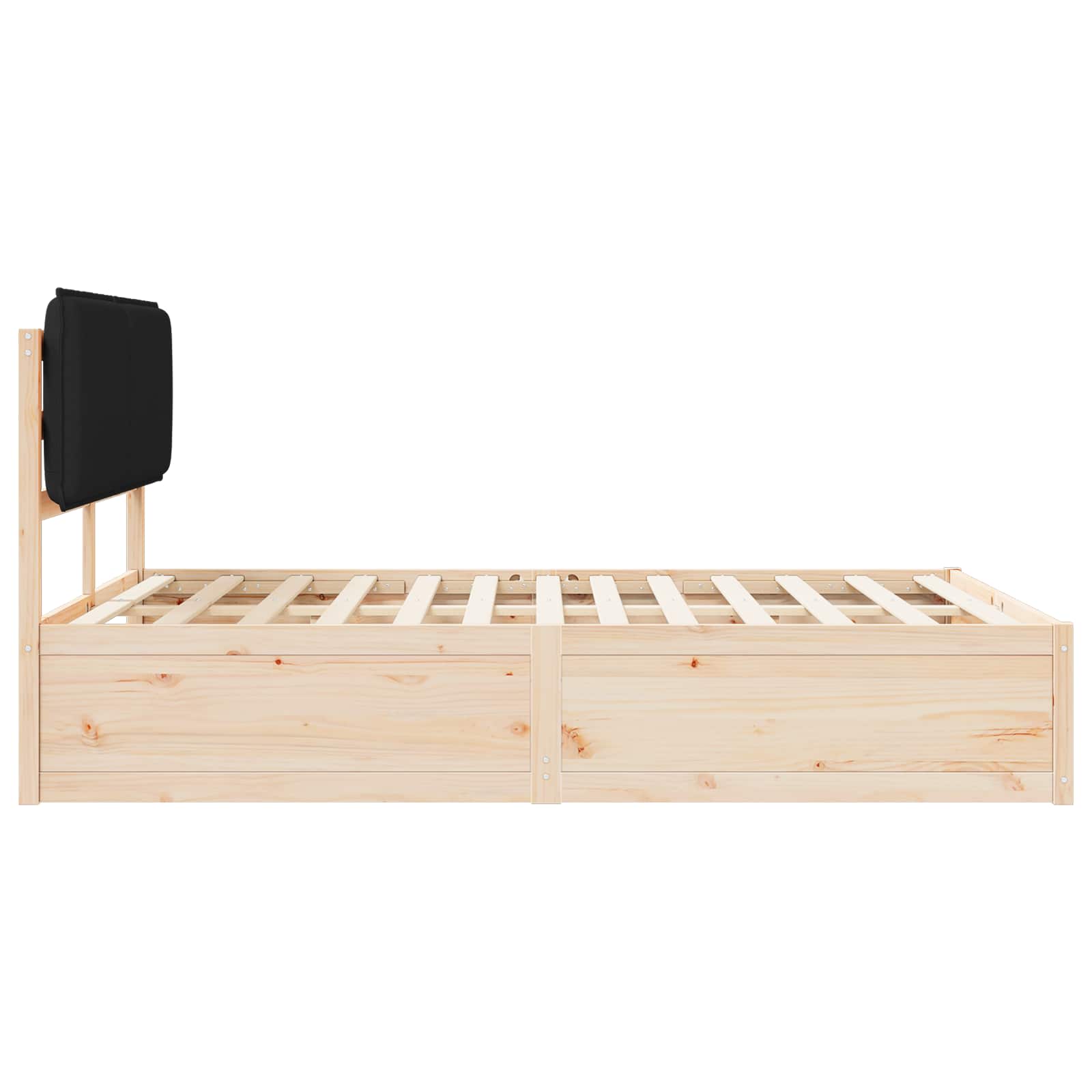 Cadre de lit avec tête de lit rembourrée Noir 135 x 190 cm - XIOS