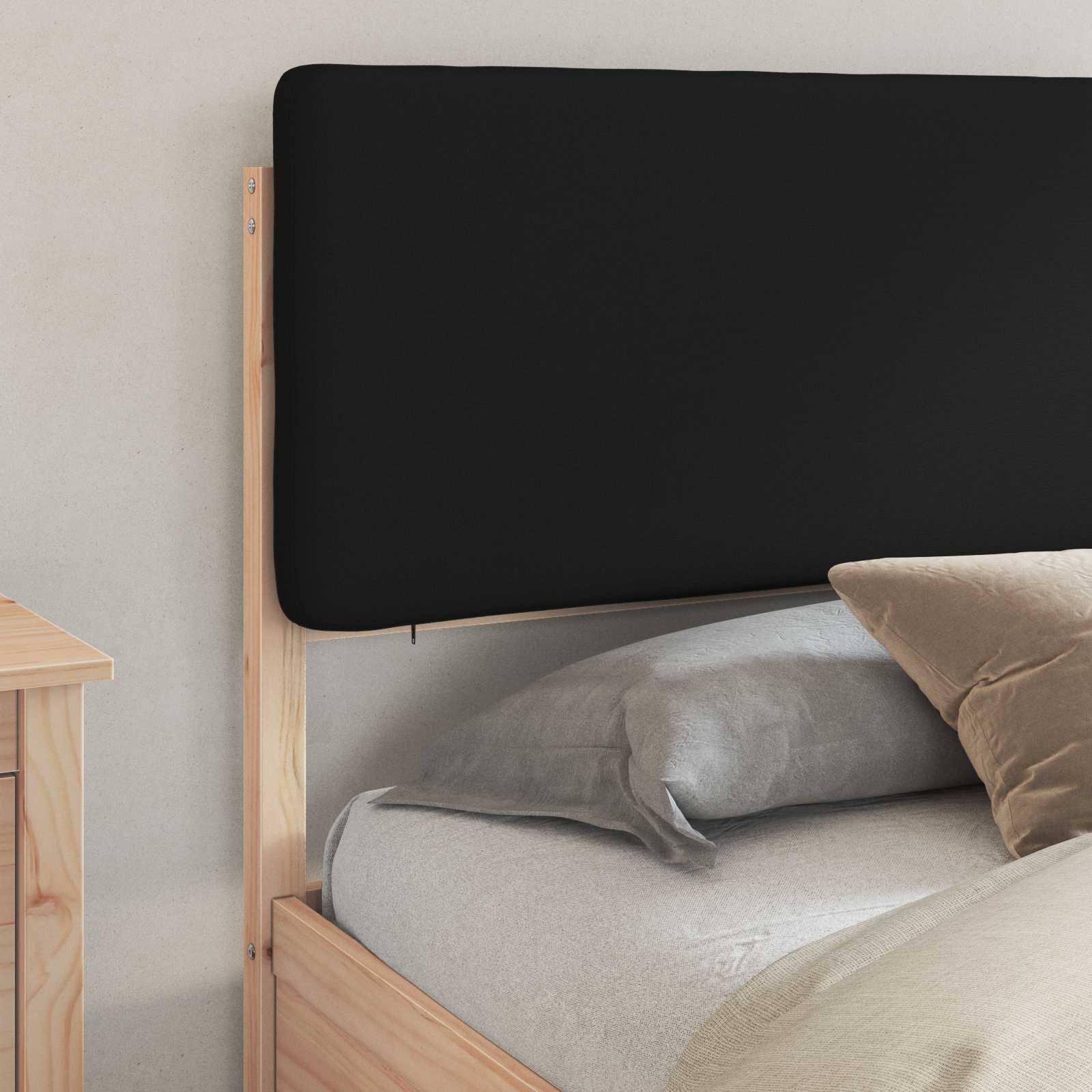 Cadre de lit avec tête de lit rembourrée Noir 180 x 200 cm - XIOS