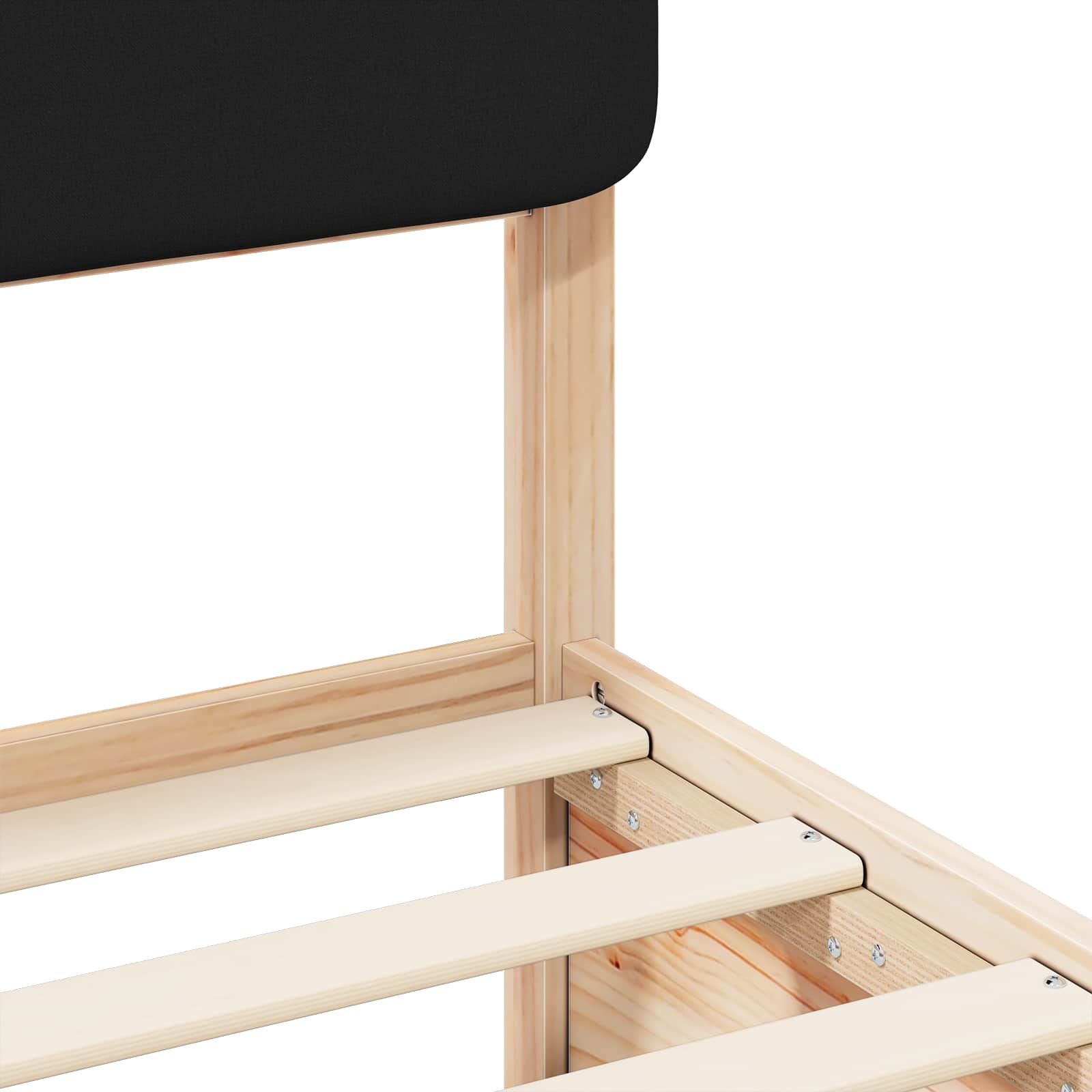 Cadre de lit avec tête de lit rembourrée Noir 135 x 190 cm - XIOS