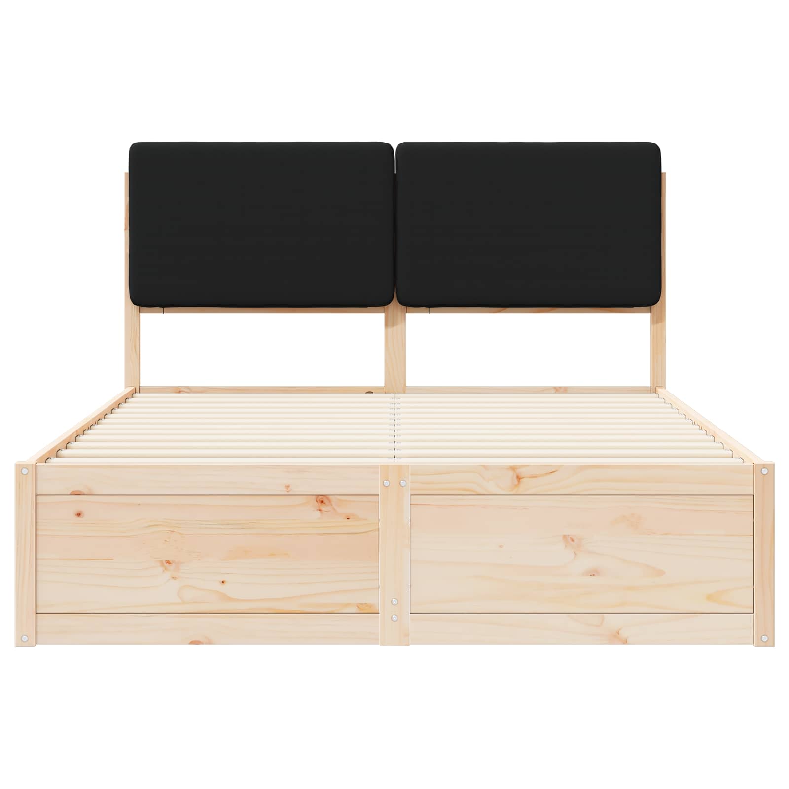 Cadre de lit avec tête de lit rembourrée Noir 135 x 190 cm - XIOS