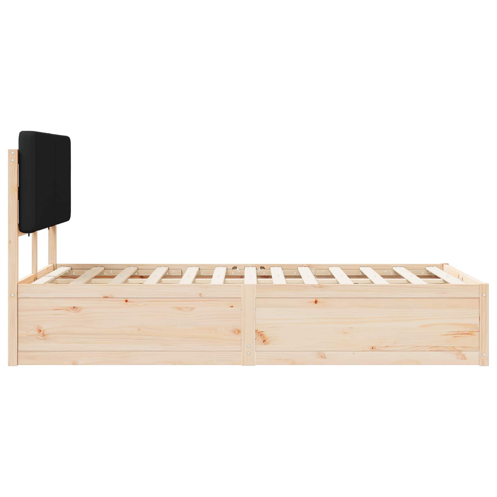 Cadre de lit avec tête de lit rembourrée Noir 135 x 190 cm - XIOS