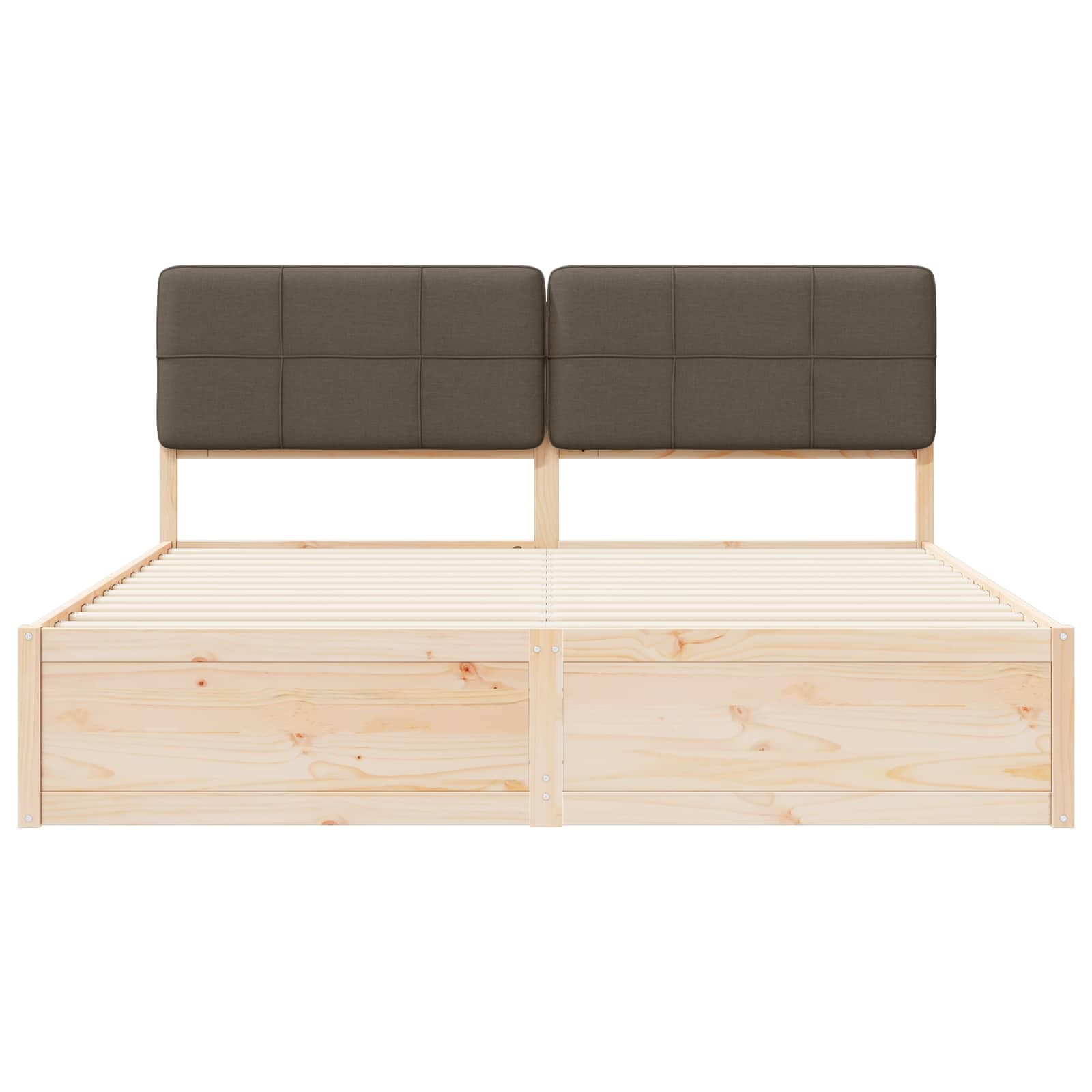 Cadre de lit avec tête de lit rembourrée Taupe 200 x 200 cm - XIOS