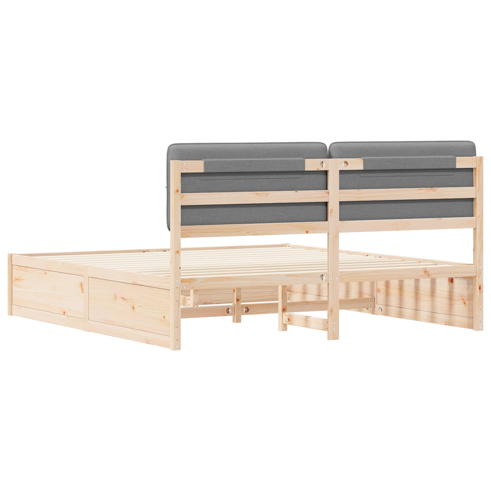 Cadre de lit avec tête de lit rembourrée Gris clair - XIOS