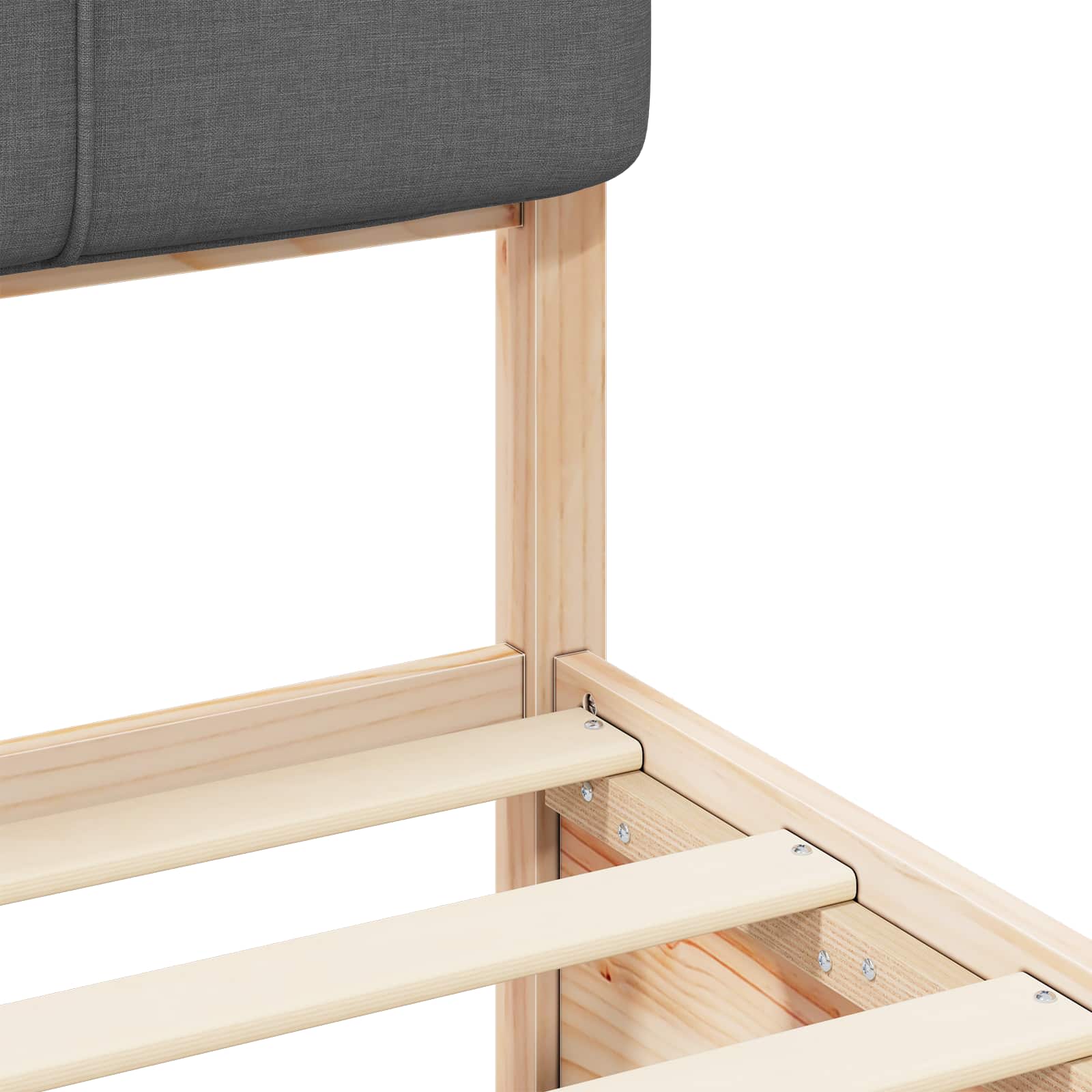 Cadre de lit avec tête de lit rembourrée Gris foncé - XIOS