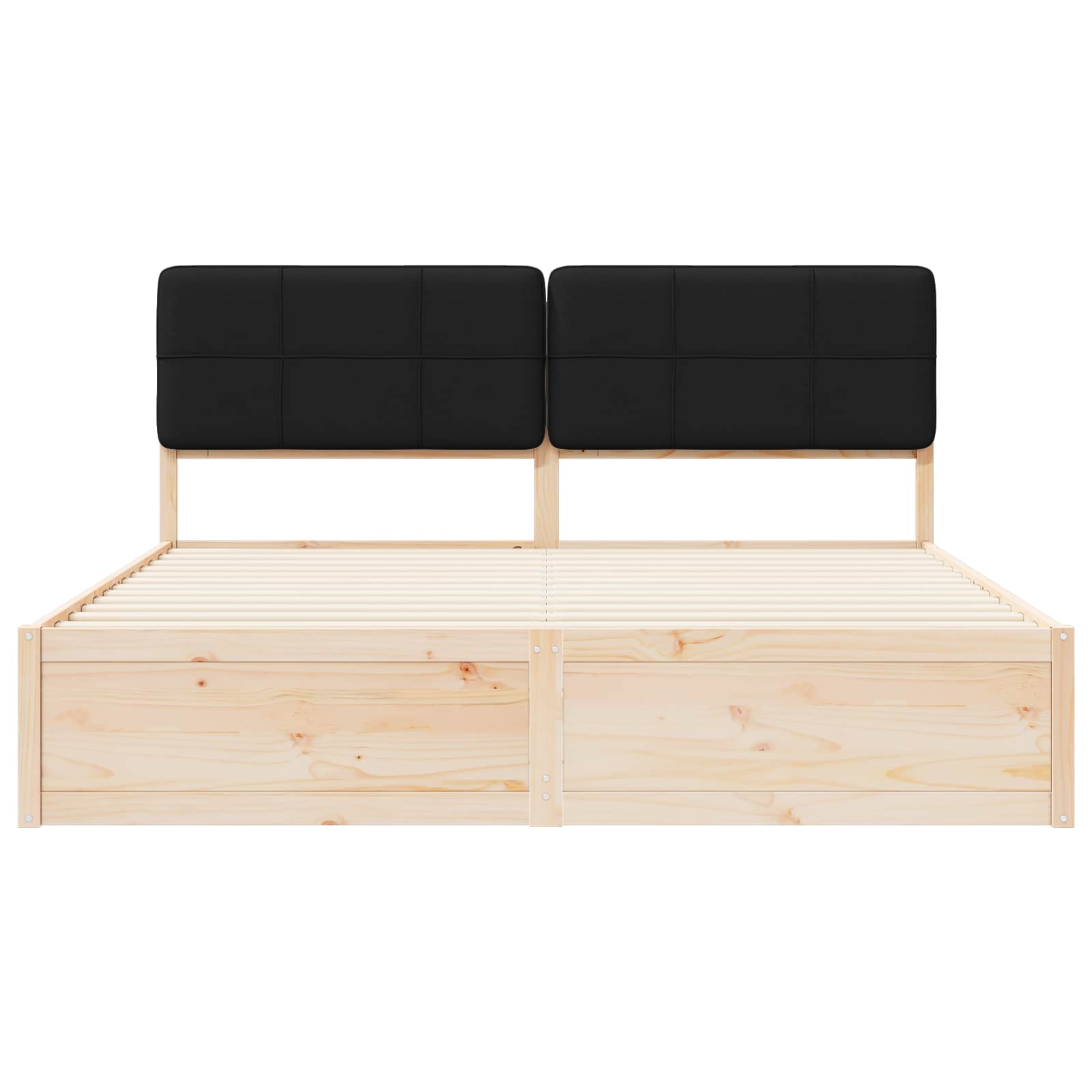 Cadre de lit avec tête de lit rembourrée Noir 180 x 200 cm - XIOS