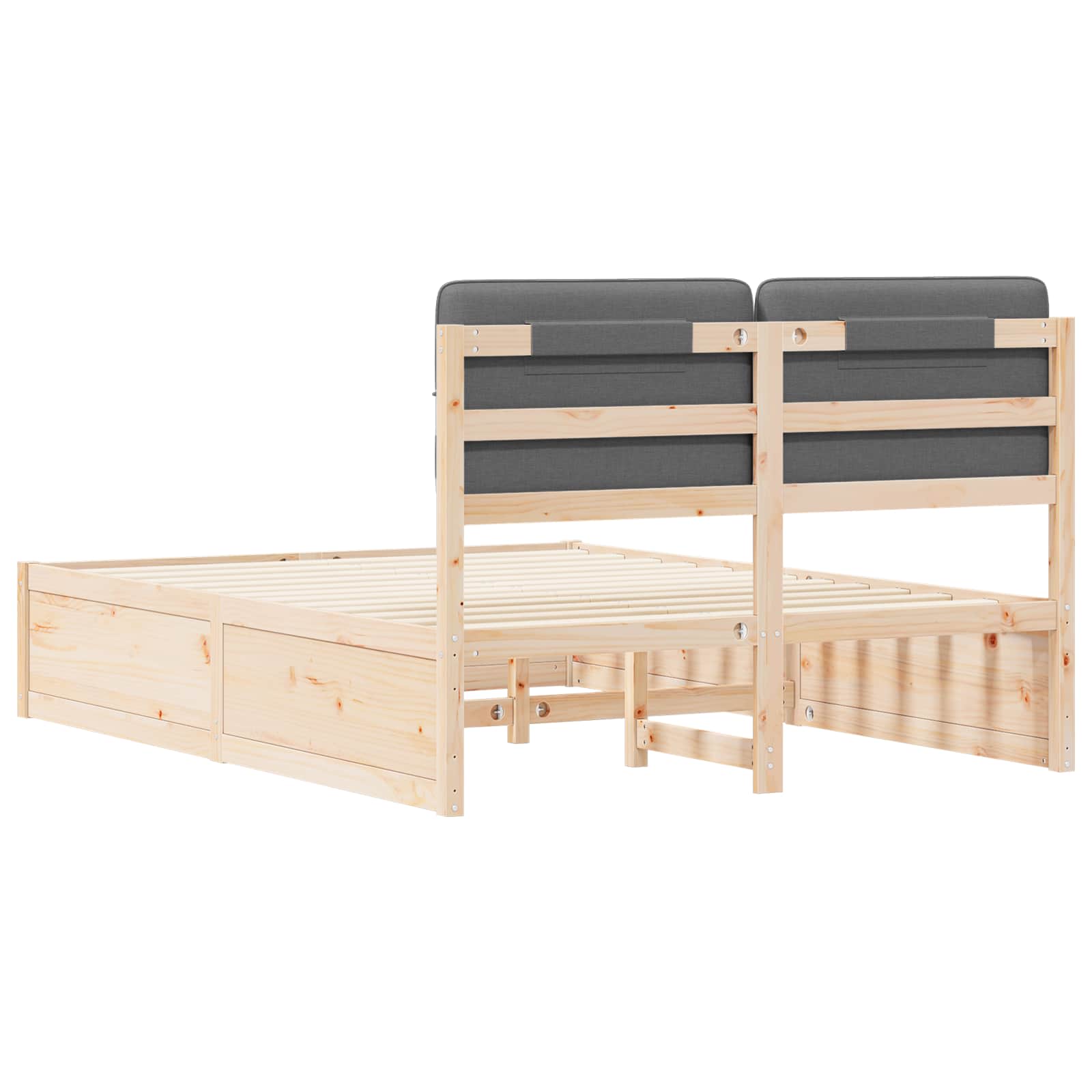 Cadre de lit avec tête de lit rembourrée Gris foncé - XIOS