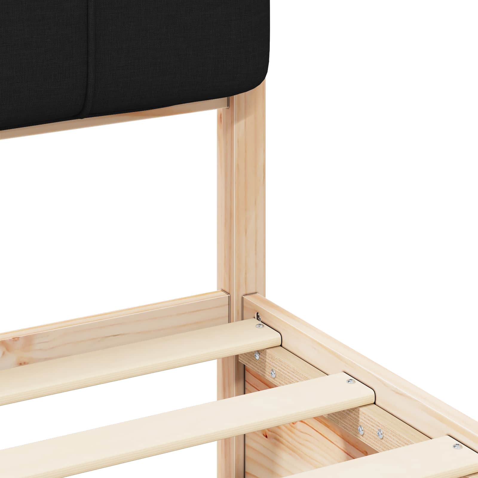 Cadre de lit avec tête de lit rembourrée Noir 140 x 200 cm - XIOS