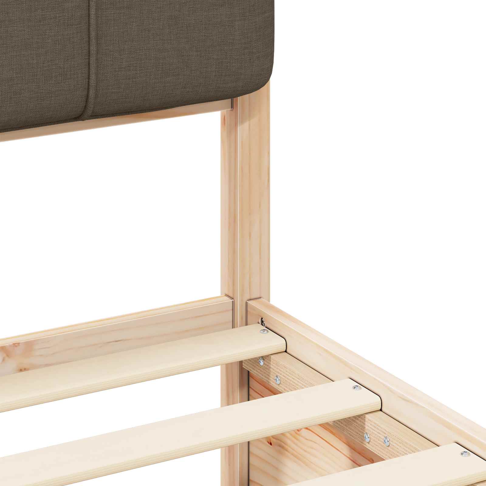 Cadre de lit avec tête de lit rembourrée Taupe 140 x 190 cm - XIOS