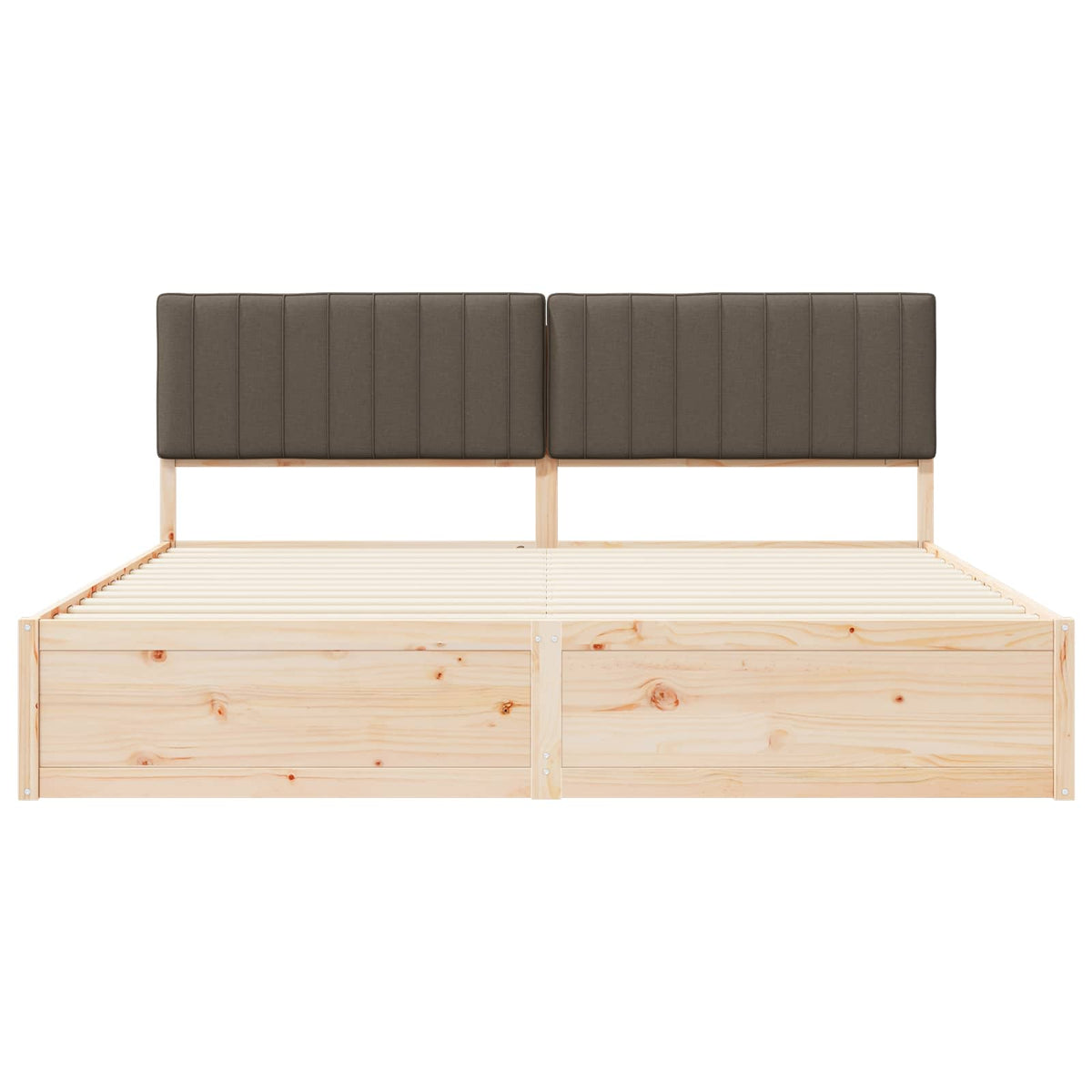 Cadre de lit avec tête de lit rembourrée Taupe 200 x 200 cm