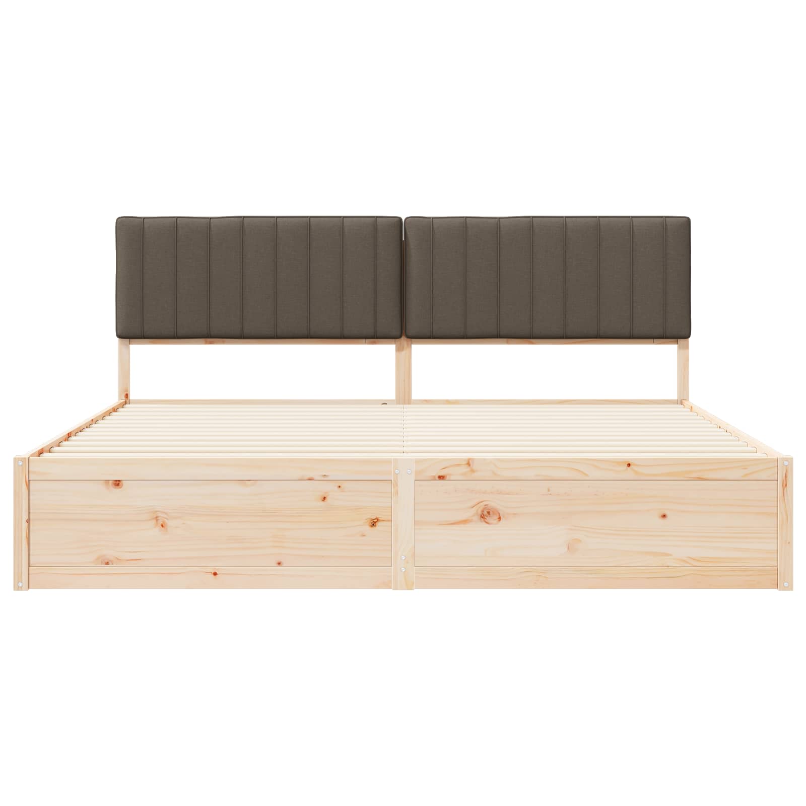 Cadre de lit avec tête de lit rembourrée Taupe 200 x 200 cm - XIOS
