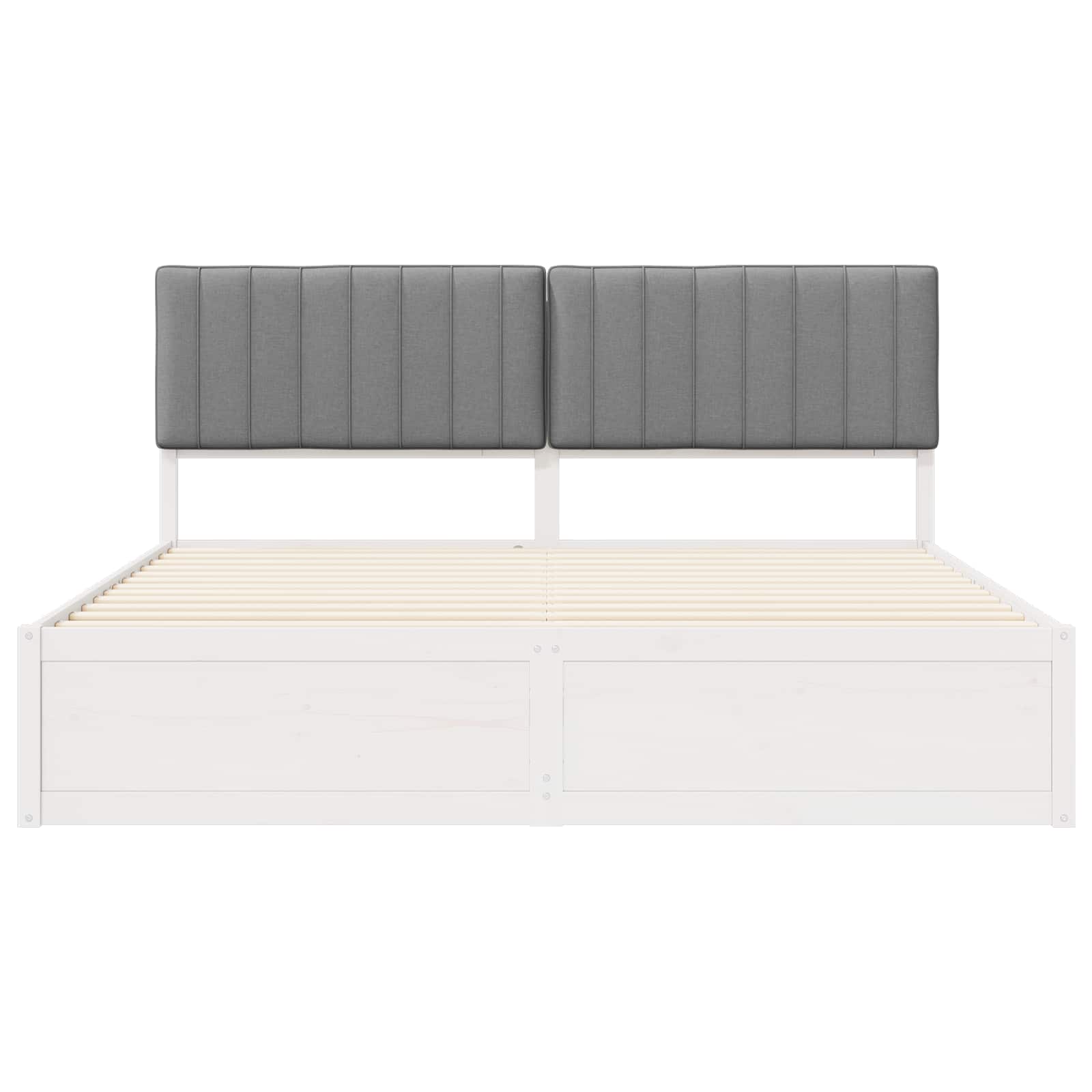 Cadre de lit avec tête de lit rembourrée Gris clair - XIOS