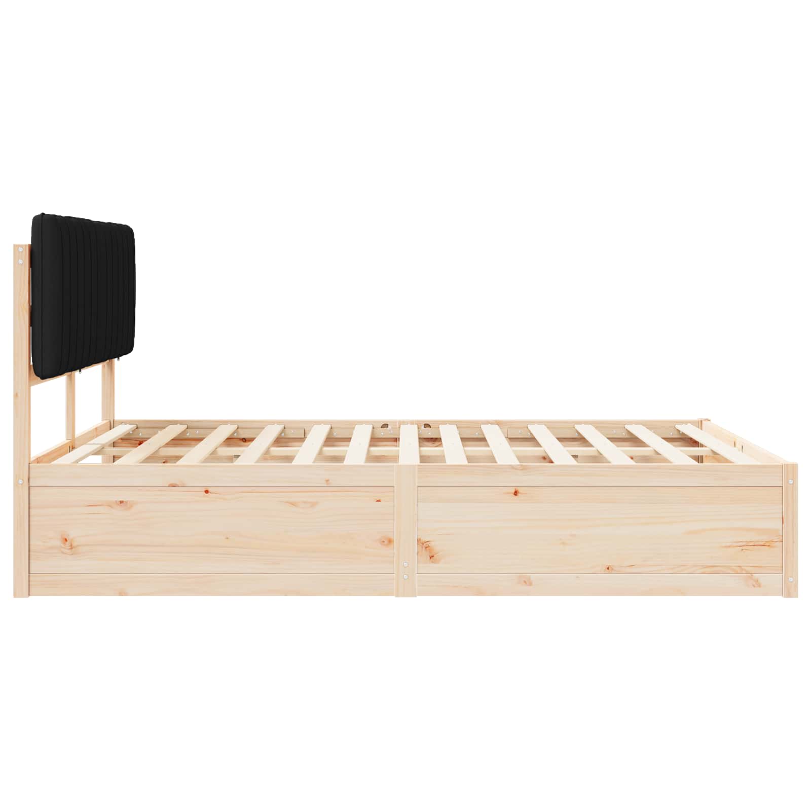 Cadre de lit avec tête de lit rembourrée Noir 160 x 200 cm - XIOS