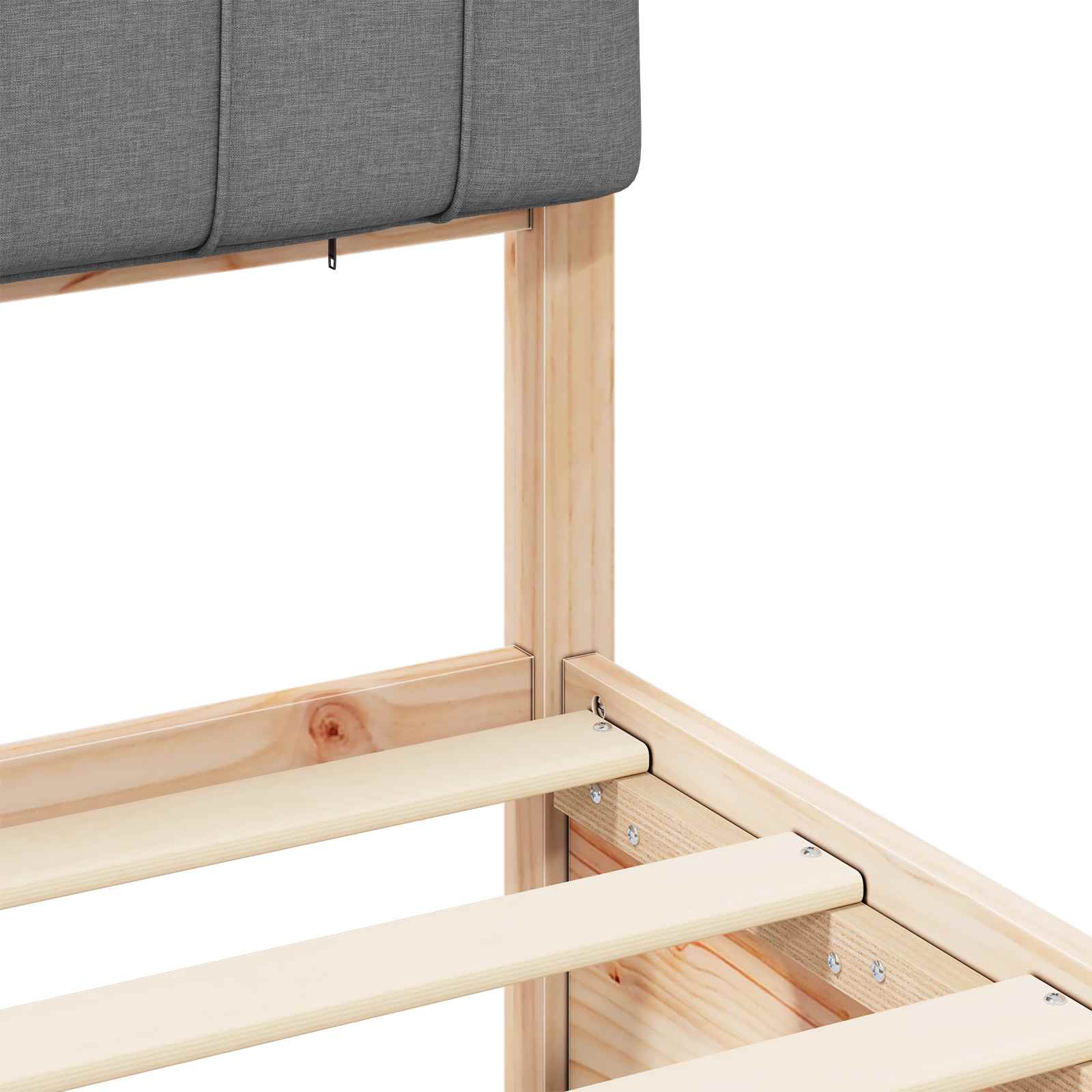 Cadre de lit avec tête de lit rembourrée Gris clair - XIOS