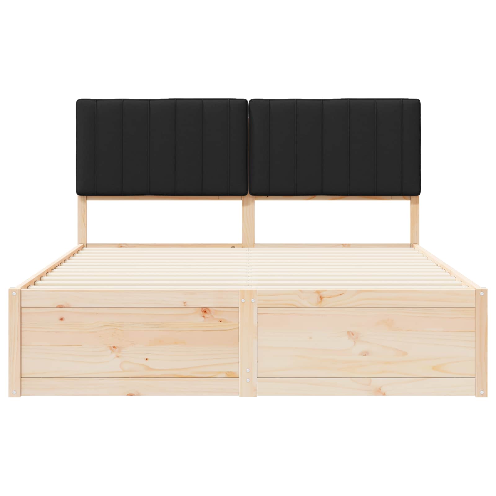 Cadre de lit avec tête de lit rembourrée Noir 150 x 200 cm - XIOS